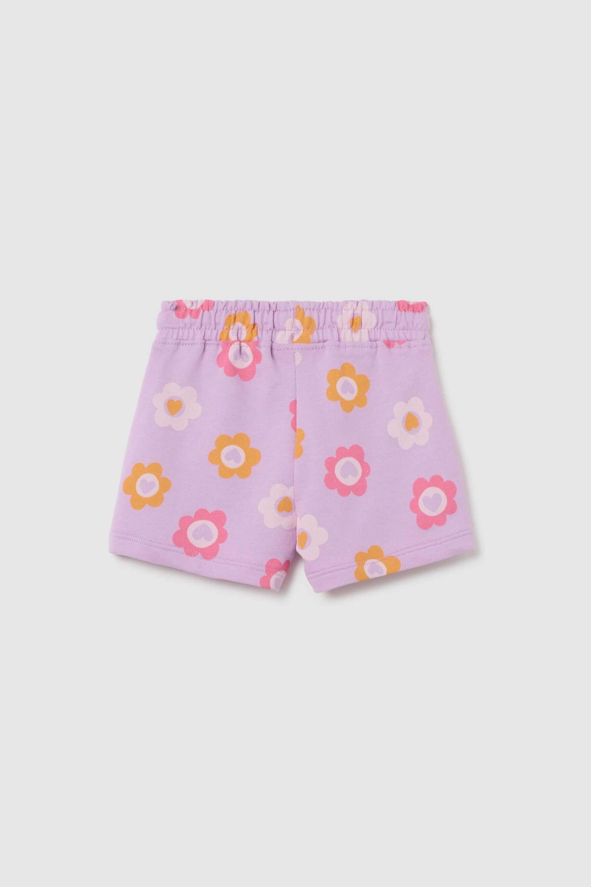 OVS βρεφικό σορτς με floral print - 002361961 Λιλά φωτογραφία