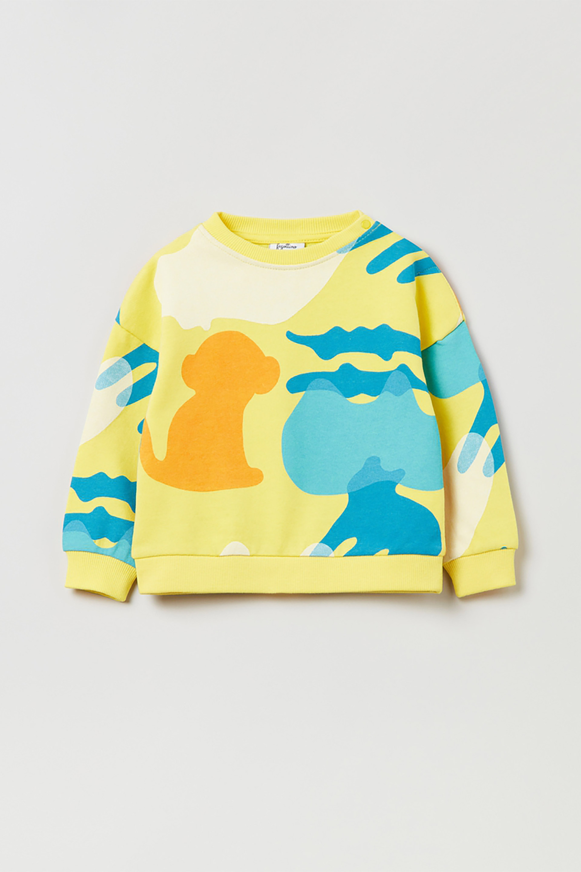 OVS βρεφική μπλούζα φούτερ με all-over watercolor effect animal print (9-36 μηνών) - 001685792 Κίτρινο