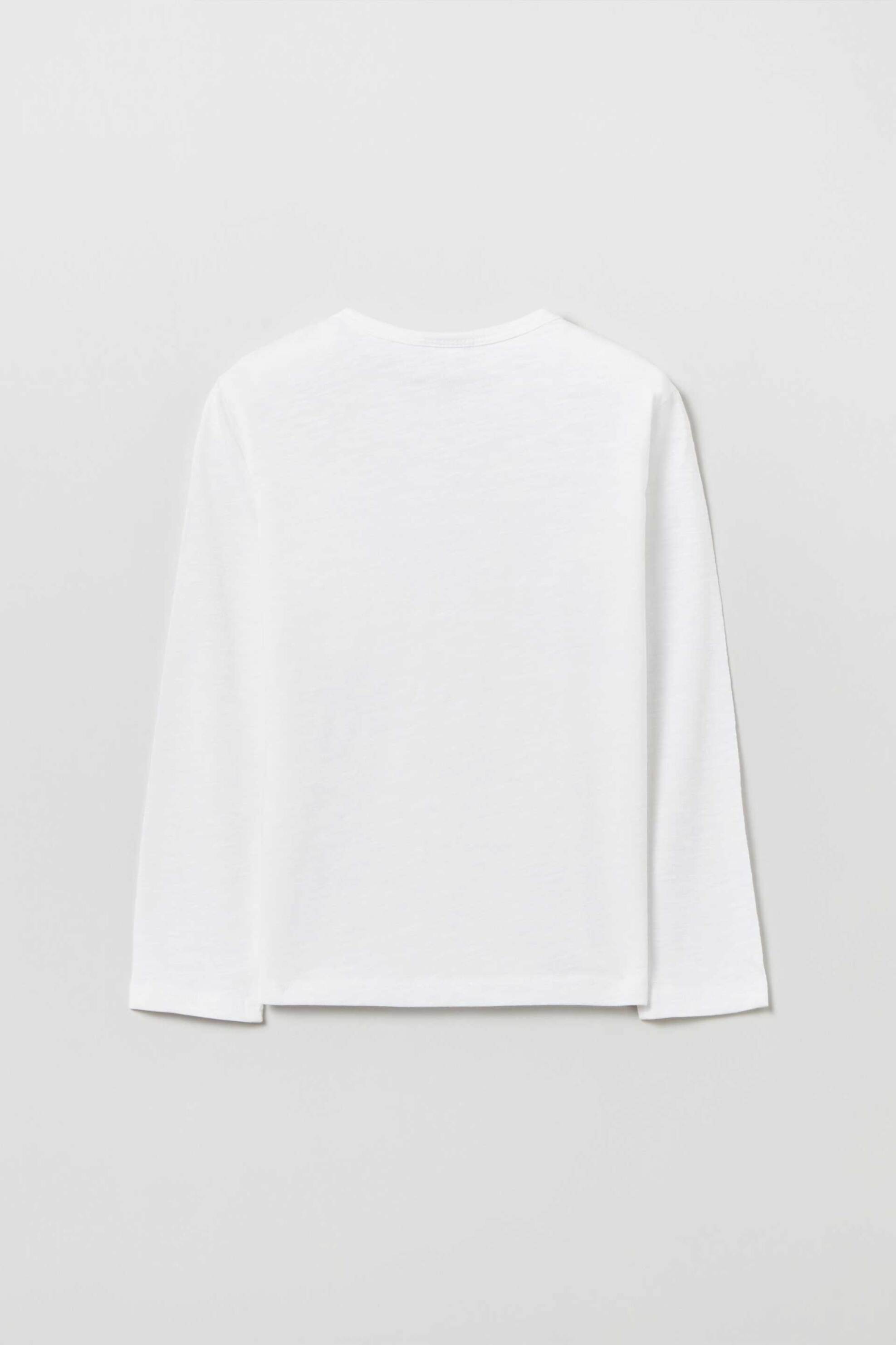 OVS βρεφική βαμβακερή μπλούζα μονόχρωμη με τσέπη slip στο στήθος - 001819405 Λευκό φωτογραφία