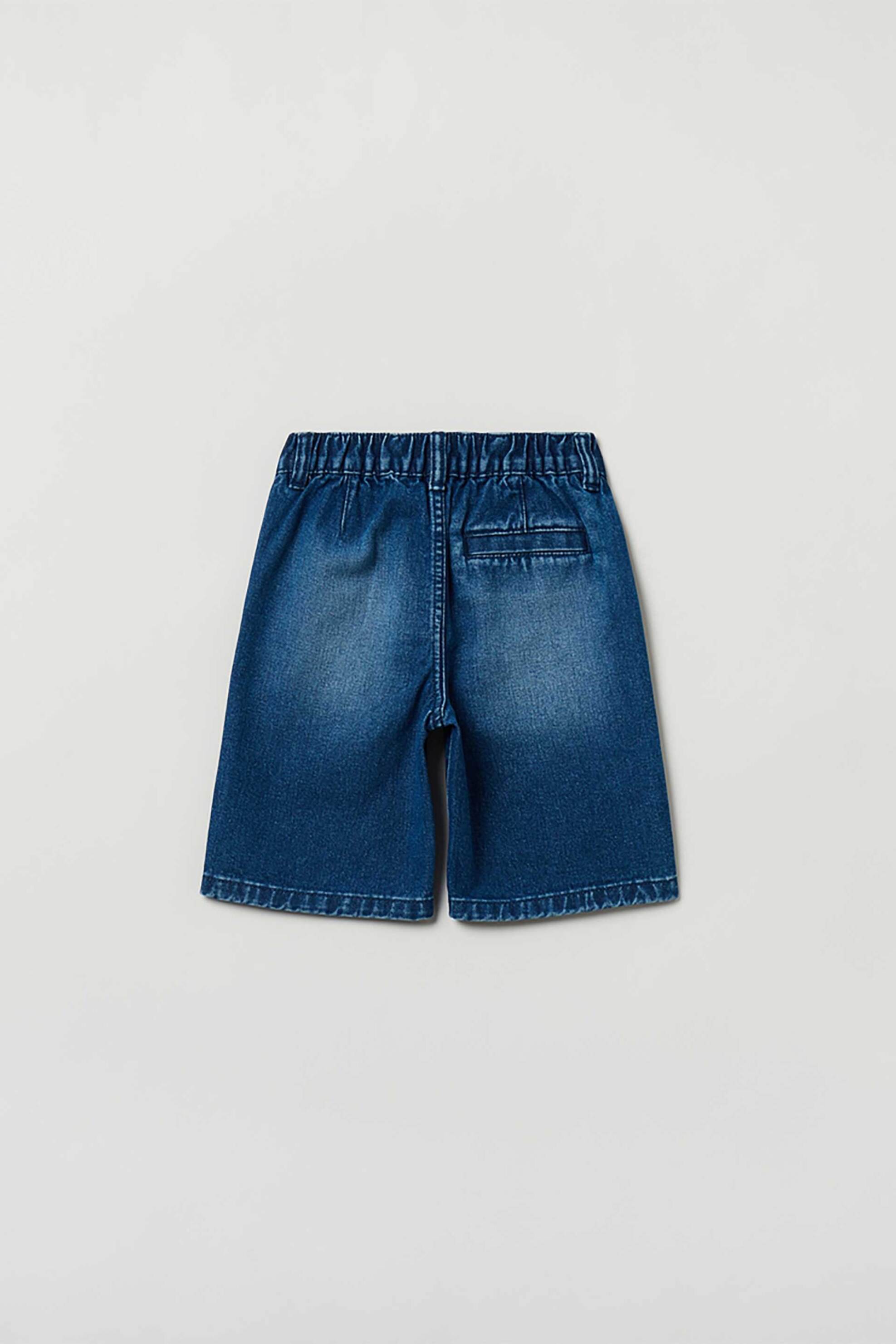 Ovs Παιδική Denim Βερμούδα με Ελαστική Μέση Και Washed Effect - 001758168 Blue Σκούρο