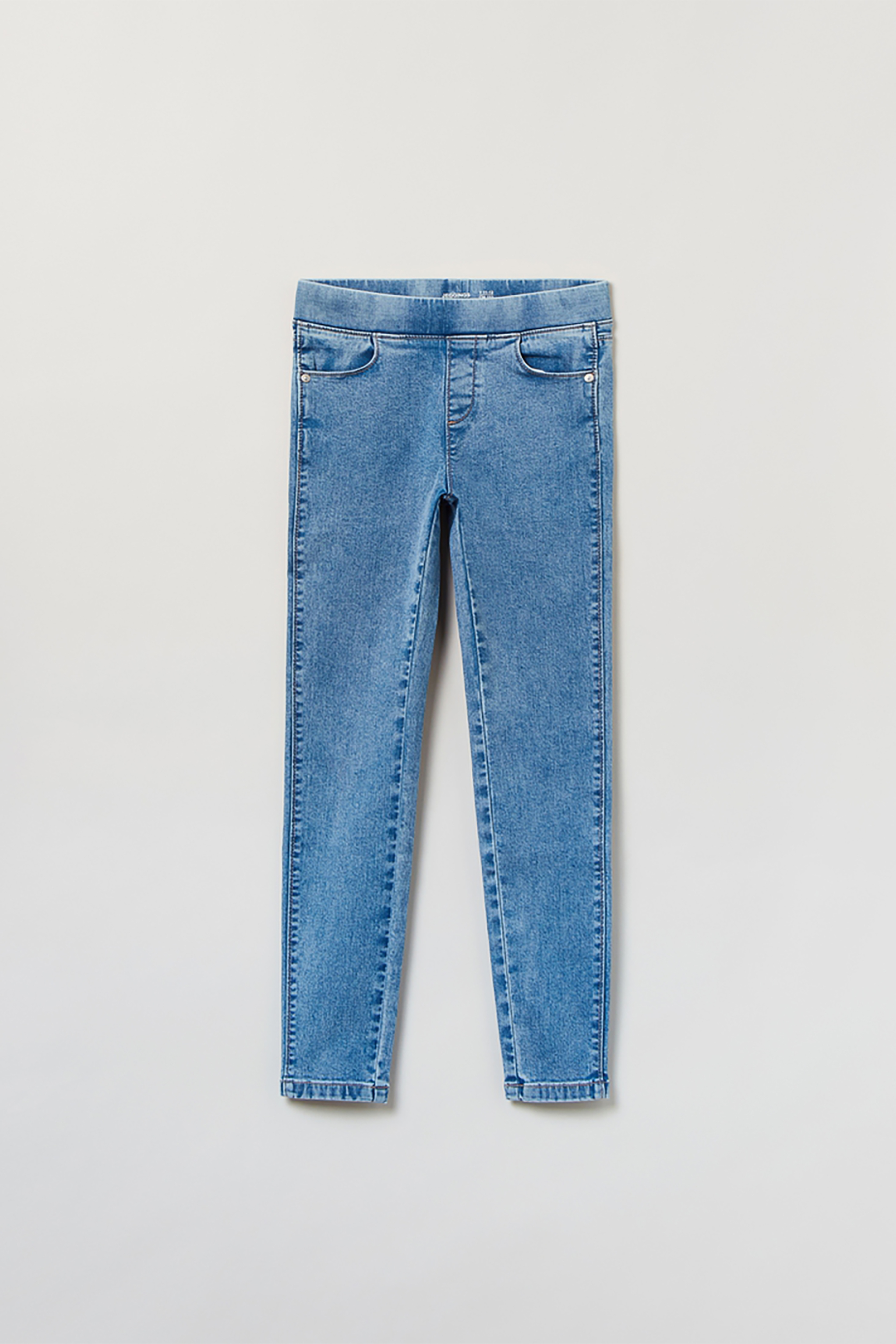 OVS παιδικό denim παντελόνι jeggings με ελαστική μέση και δύο τσέπες μπροστά (11-15 ετών) - 001590350 Denim Blue