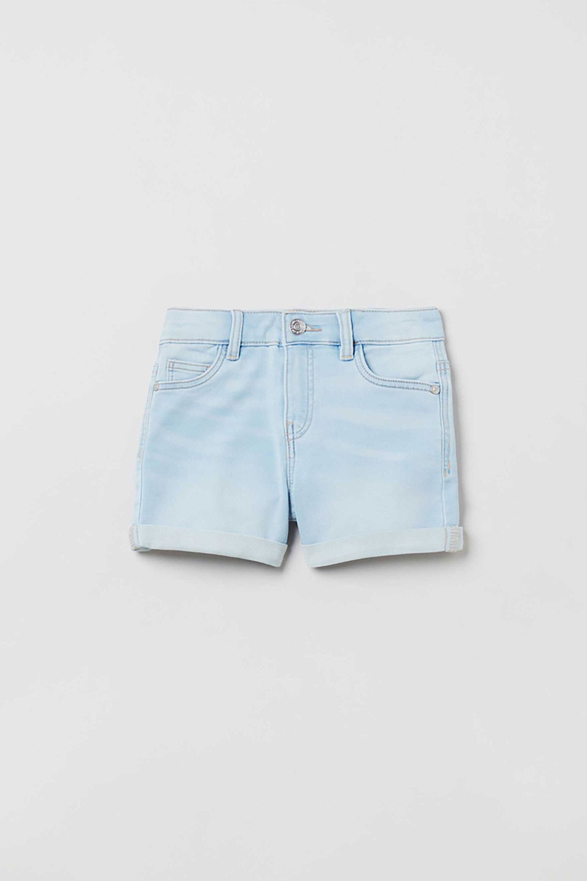 OVS παιδικό denim σορτς μονόχρωμο πεντάτσεπο με ρεβέρ στο τελείωμα - 001763334 Denim Blue Ανοιχτό