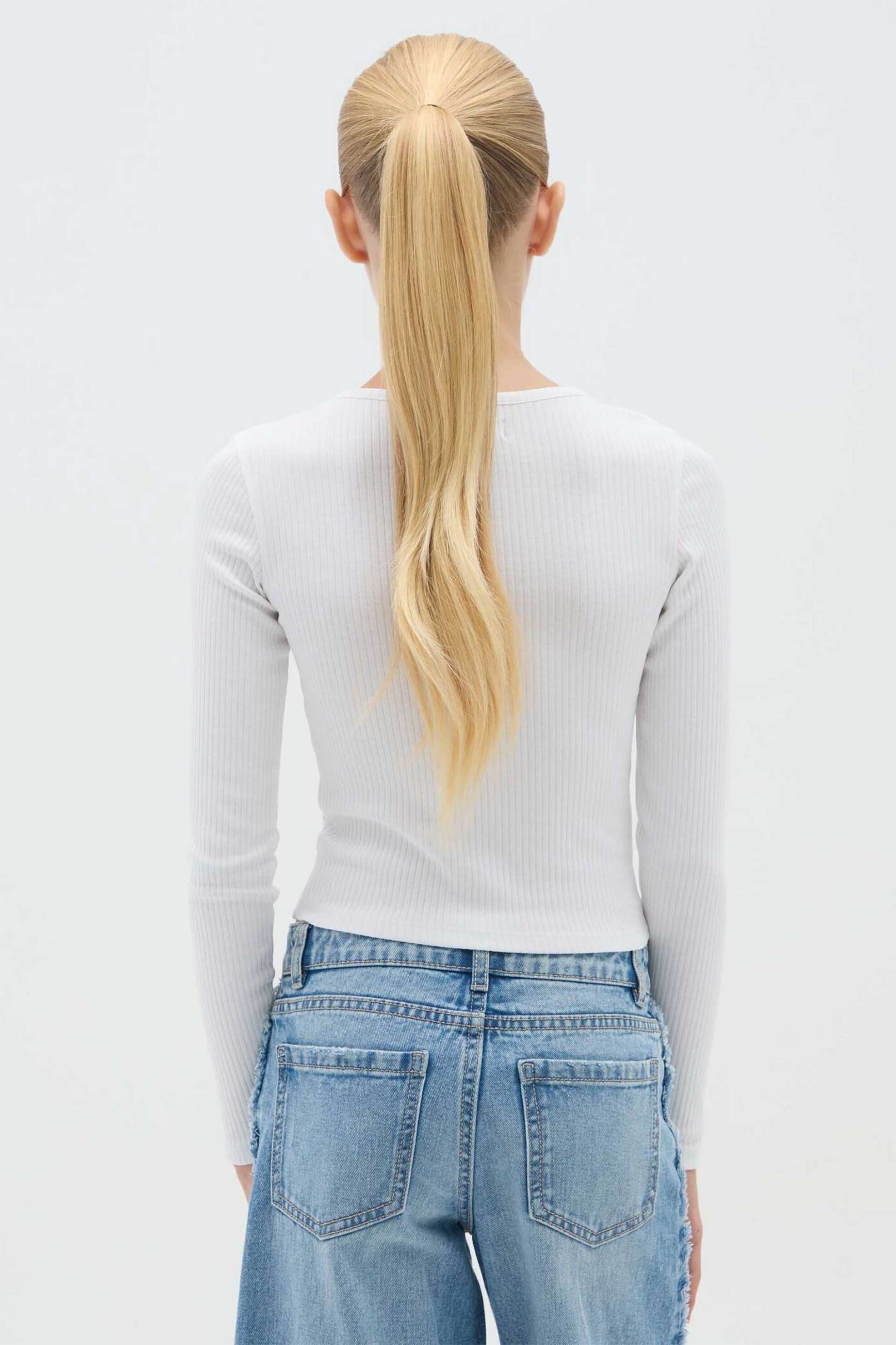 OVS παιδική μπλούζα με V λαιμόκοψη - 002415362 Λευκό φωτογραφία