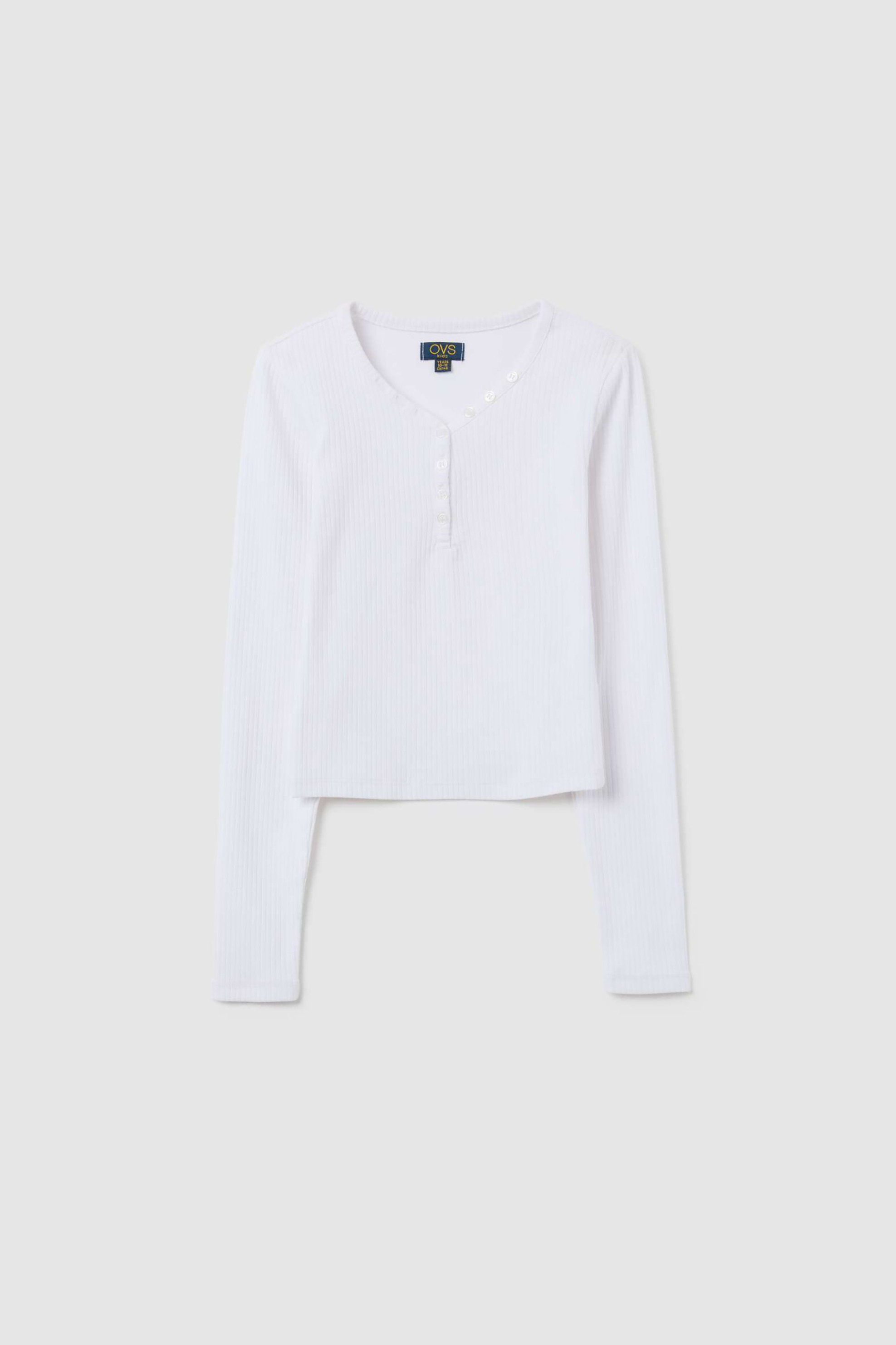 OVS παιδική μπλούζα με V λαιμόκοψη - 002415362 Λευκό φωτογραφία