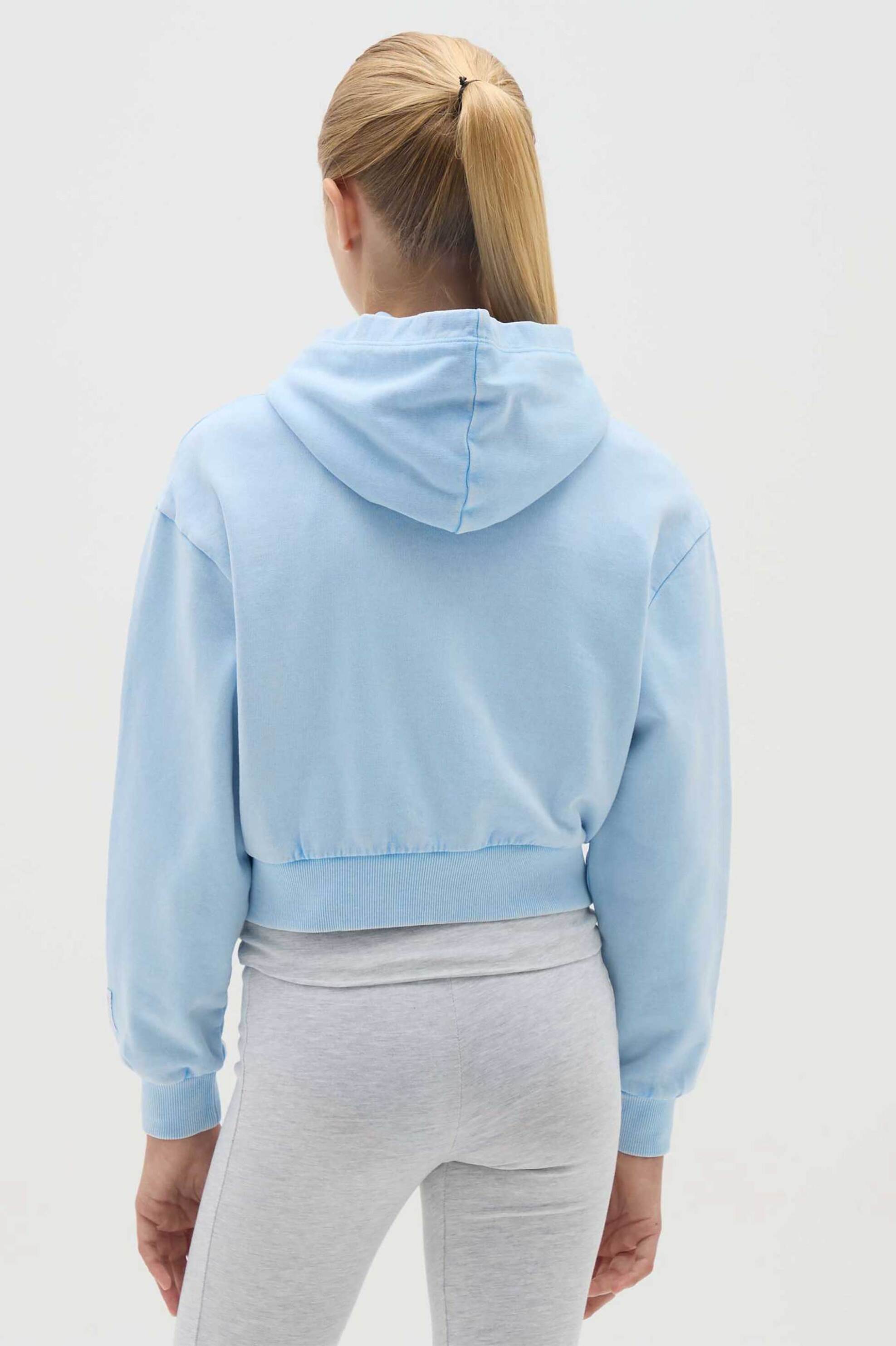 OVS παιδική μπλούζα φούτερ με κουκούλα και lettering Relaxed Fit - 002415367 Μπλε φωτογραφία