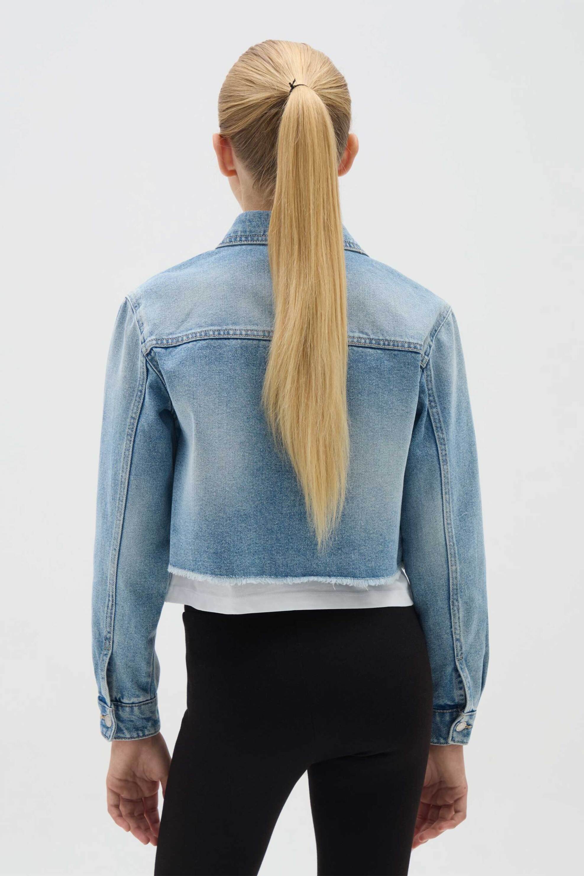 OVS παιδικό denim jacket cropped - 002415382 Μπλε Σκούρο φωτογραφία