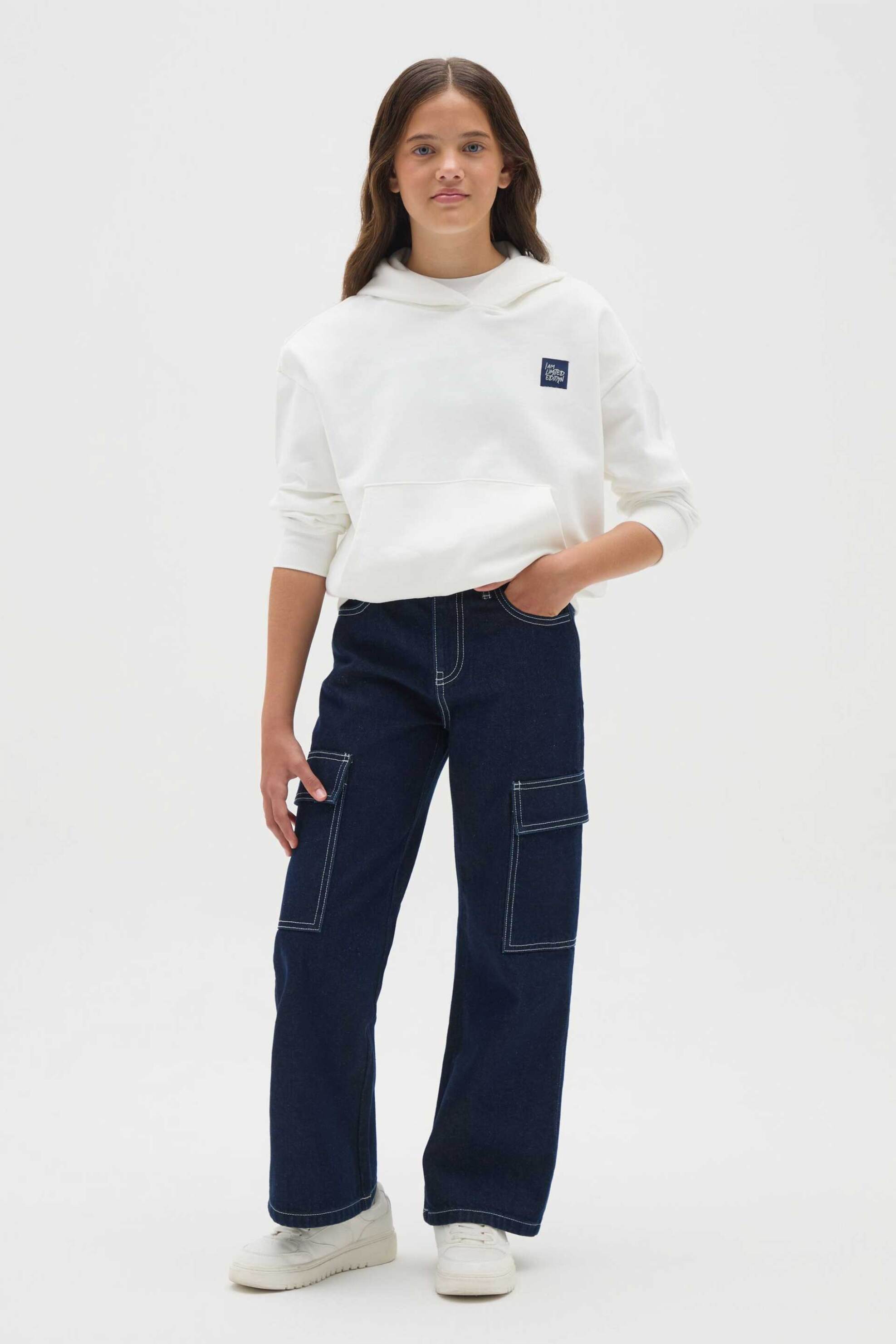 OVS KIDS OVS παιδικό τζιν παντελόνι cargo μονόχρωμο Regular Fit - 002415392 Μπλε Σκούρο