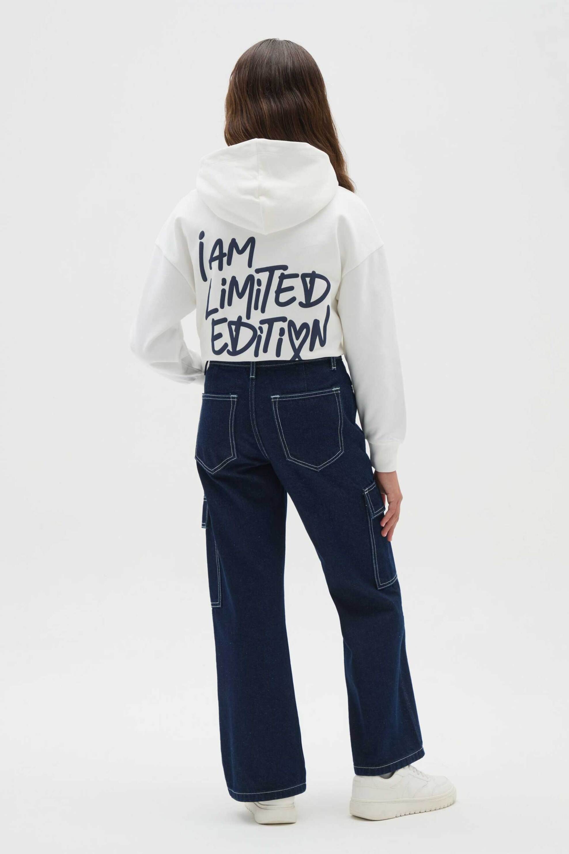 OVS παιδικό τζιν παντελόνι cargo μονόχρωμο Regular Fit - 002415392 Μπλε Σκούρο φωτογραφία