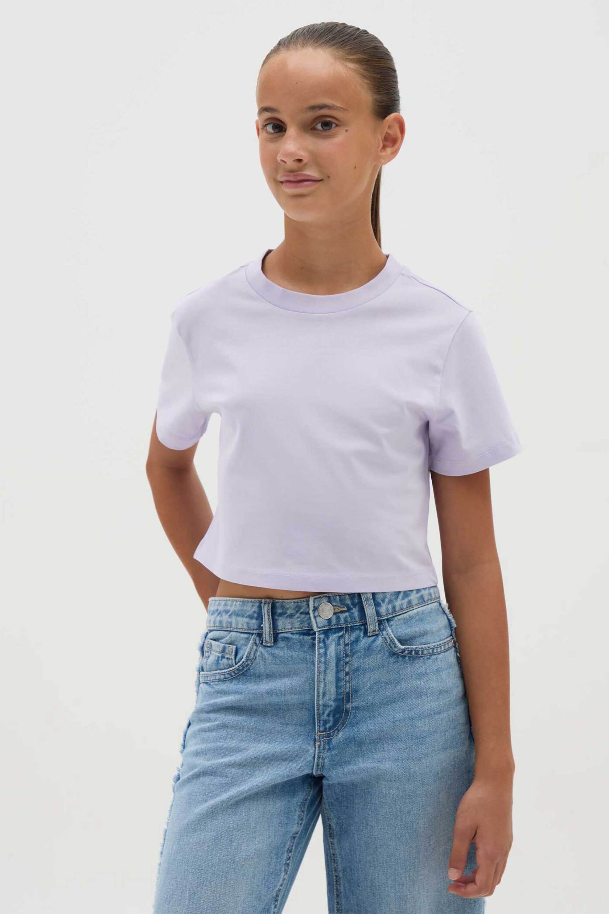 OVS KIDS OVS παιδικό T-shirt μονόχρωμο Regular Fit - 002438277 Λιλά