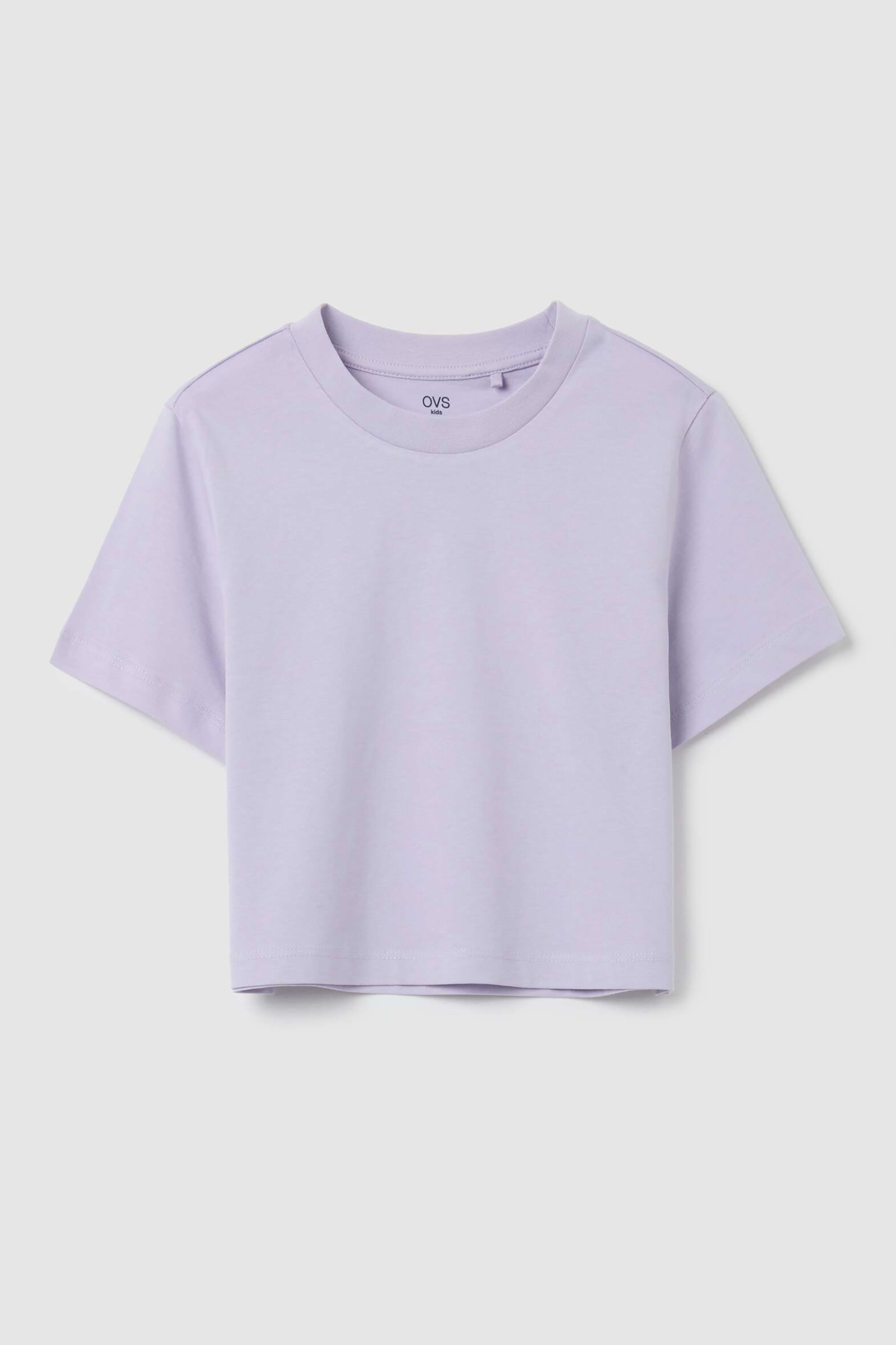 OVS παιδικό T-shirt μονόχρωμο Regular Fit - 002438277 Λιλά φωτογραφία