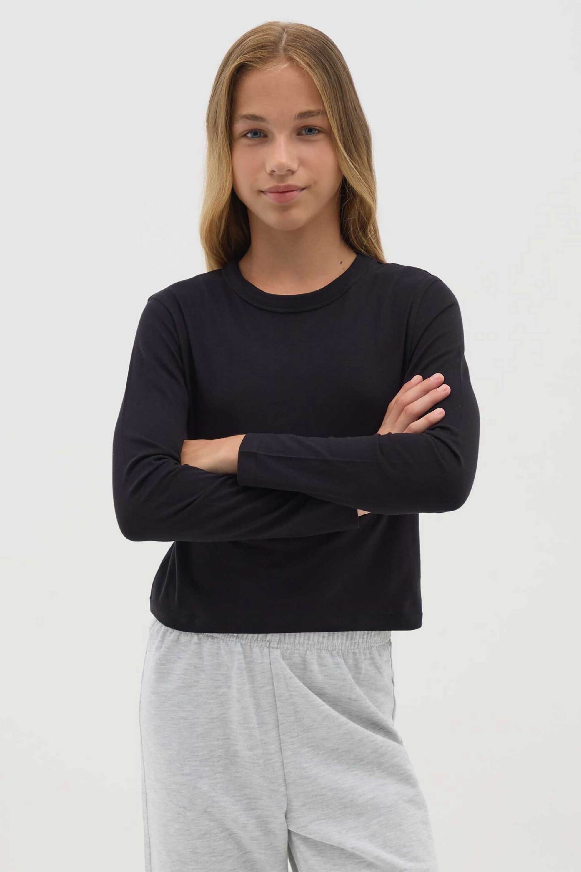 OVS KIDS OVS παιδική μπλούζα μονόχρωμη Regular Fit - 002443678 Μαύρο