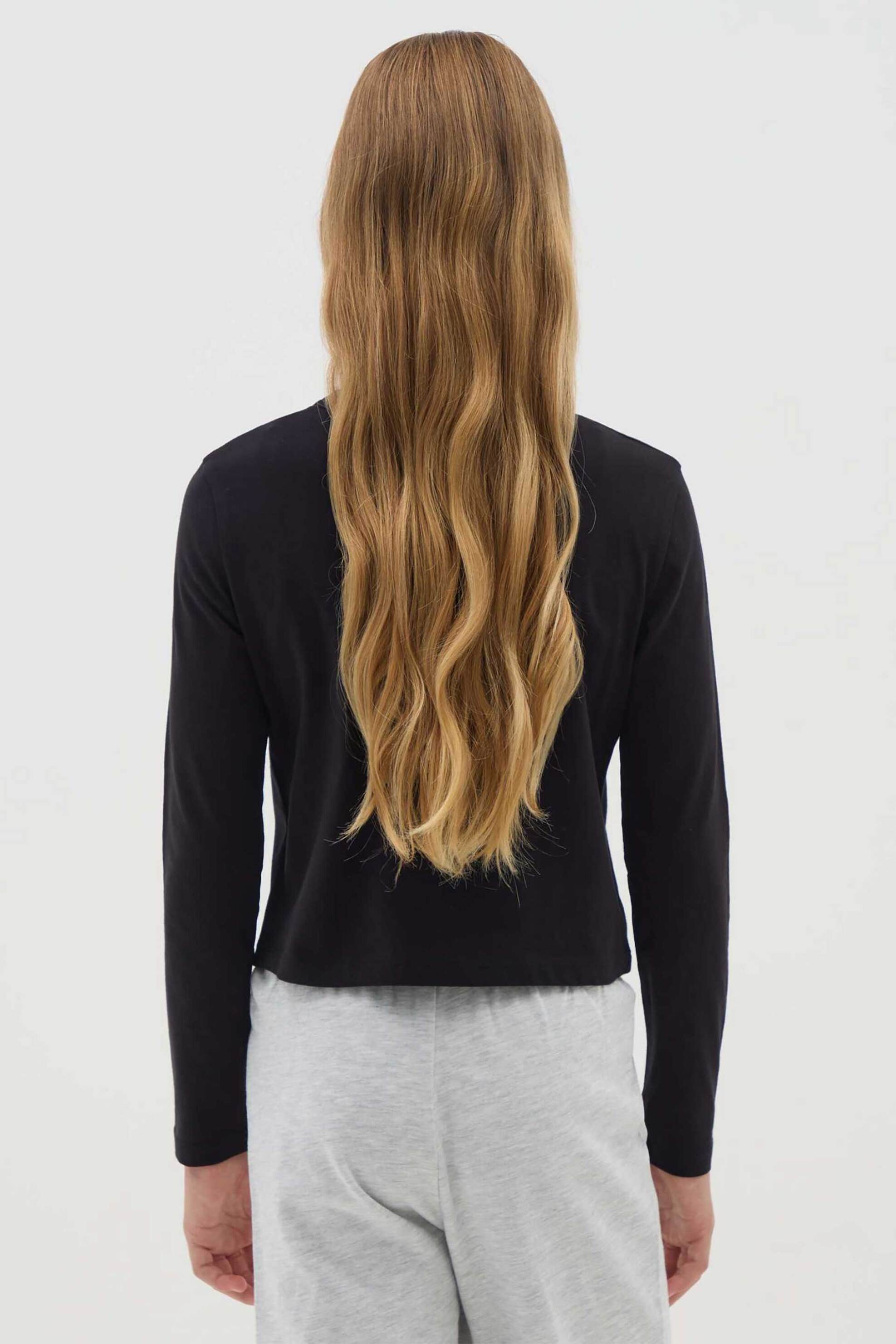 OVS παιδική μπλούζα μονόχρωμη Regular Fit - 002443678 Μαύρο φωτογραφία