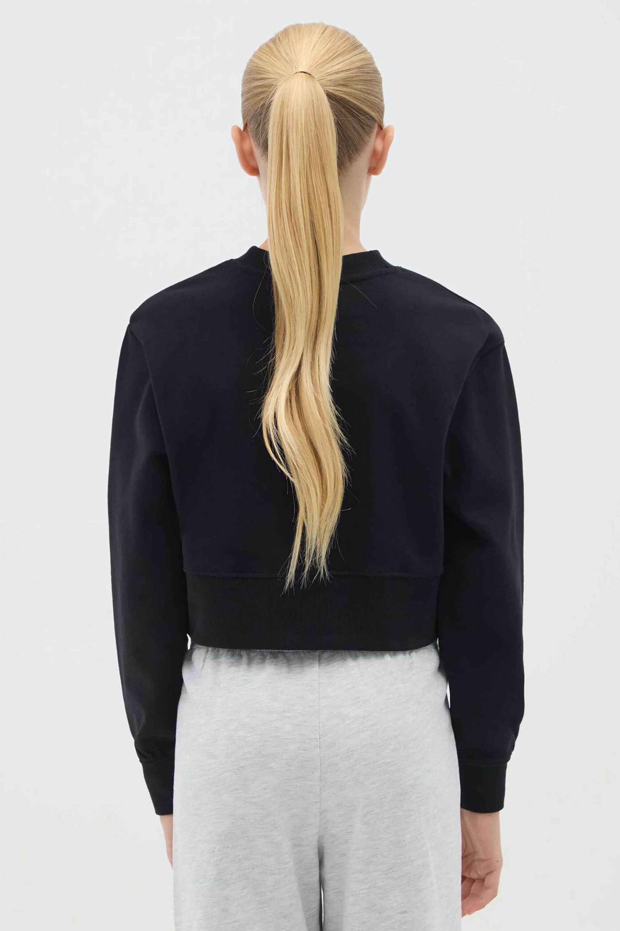 OVS παιδική μπλούζα φούτερ μονόχρωμη Regular Fit - 002444152 Μαύρο φωτογραφία