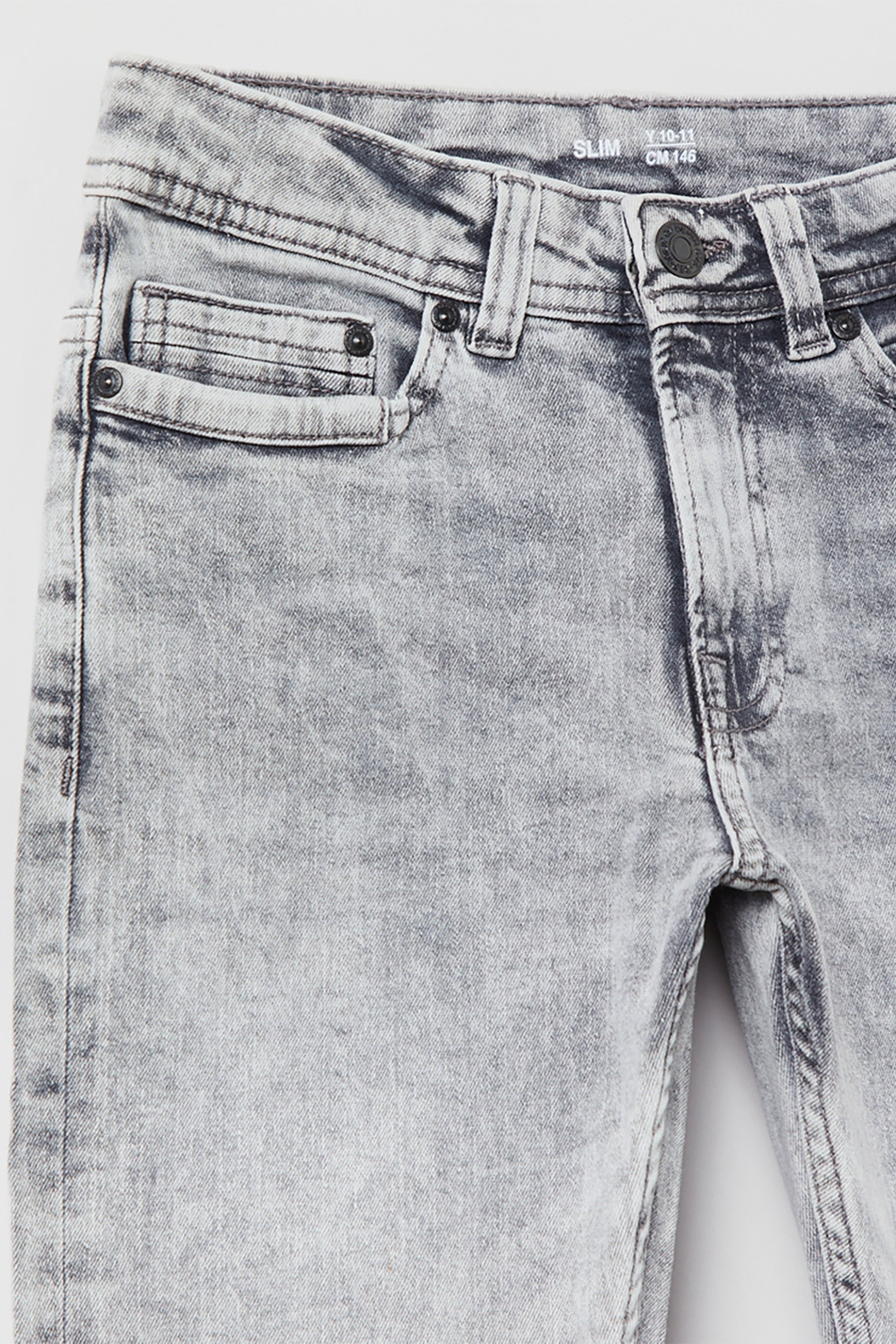 Ovs Παιδικό Τζην Παντελόνι Πεντάτσεπο με Acid Wash Εφέ Slim Fit (10-15 Ετών) - 001704855 Γκρι