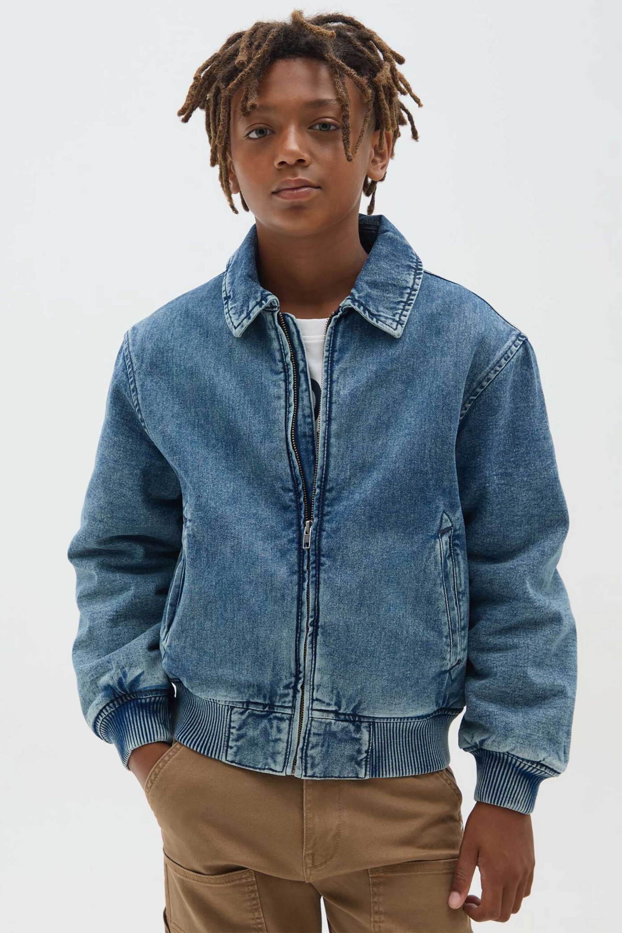 OVS KIDS OVS παιδικό denim μπουφάν bomber Regular Fit - 002418929 Μπλε Σκούρο