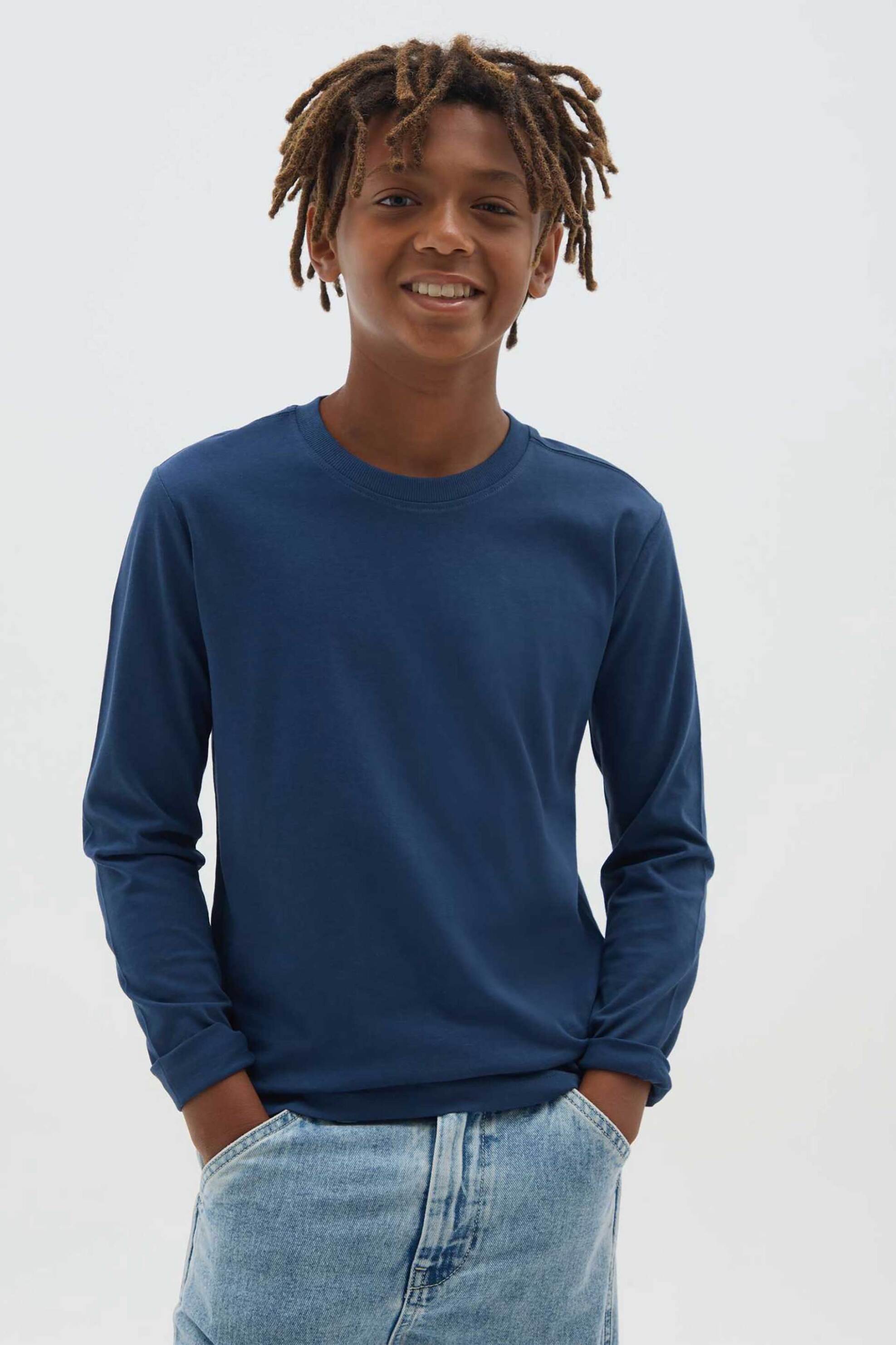 OVS KIDS OVS παιδική μπλούζα μονόχρωμη - 002419226 Μπλε Σκούρο