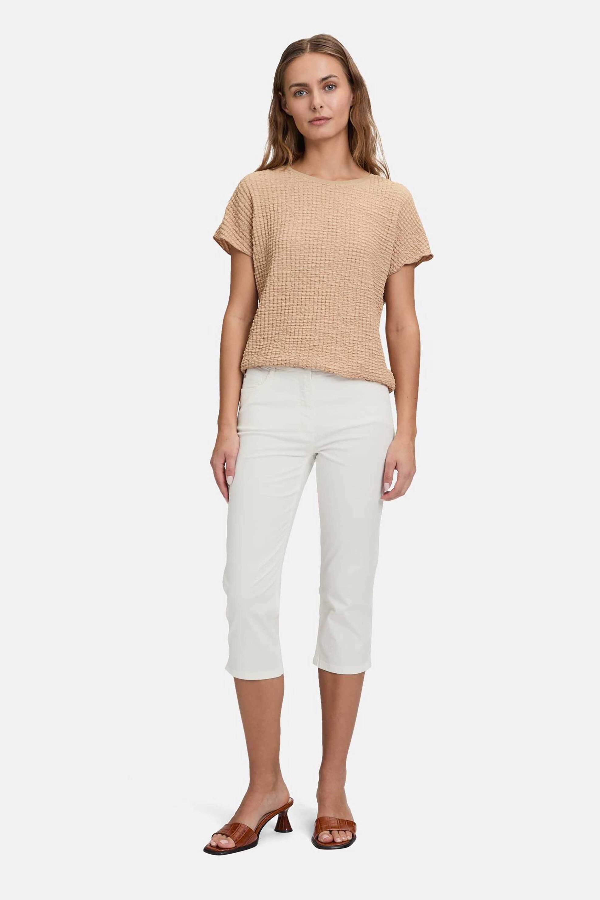 BETTY BARCLAY Betty Barclay γυναικείο παντελόνι κάπρι μονόχρωμο Slim Fit - 6042/1200 Λευκό