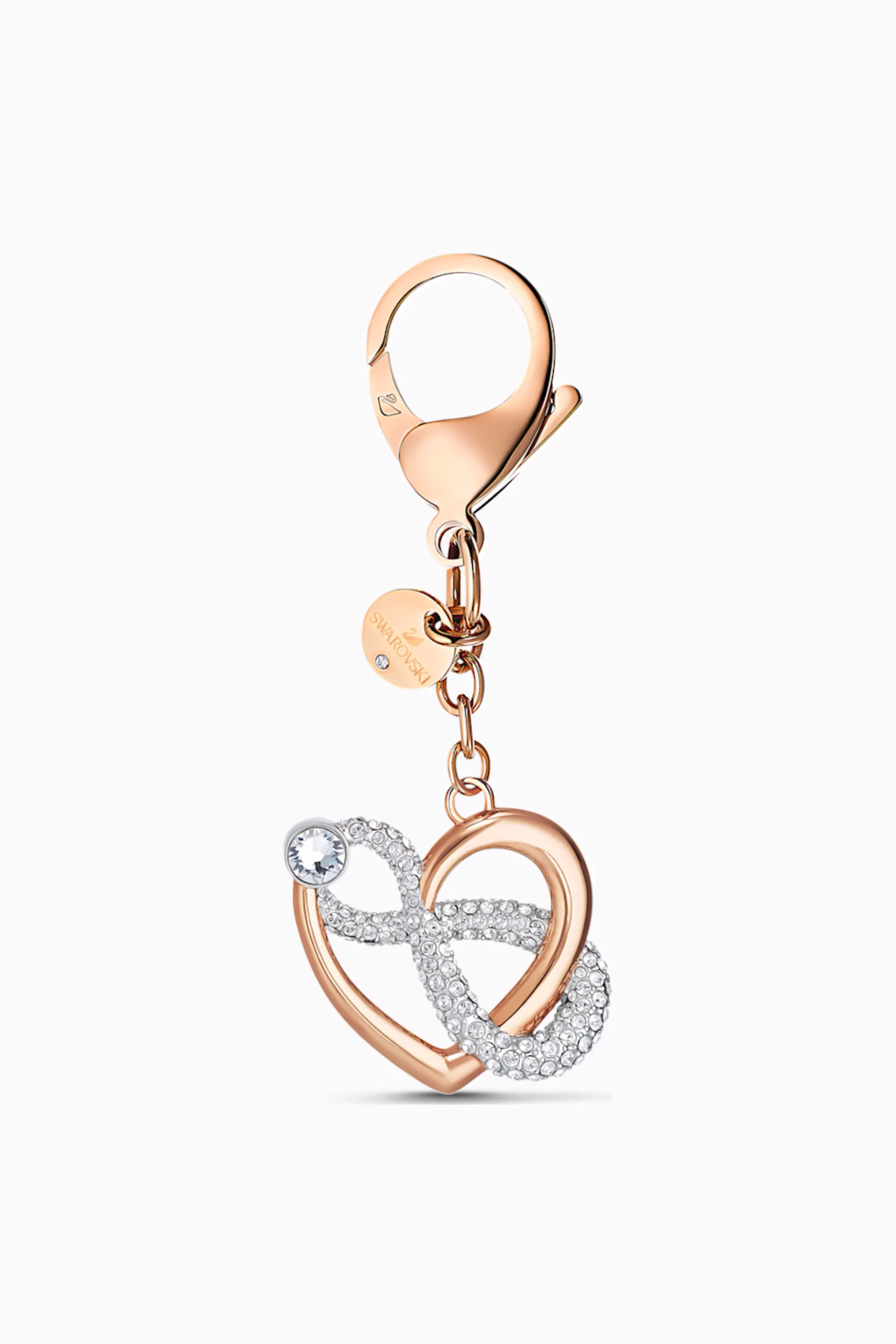 SWAROVSKI Swarovski Infinite Bag charm, White, Rose-gold tone plated - 5530885