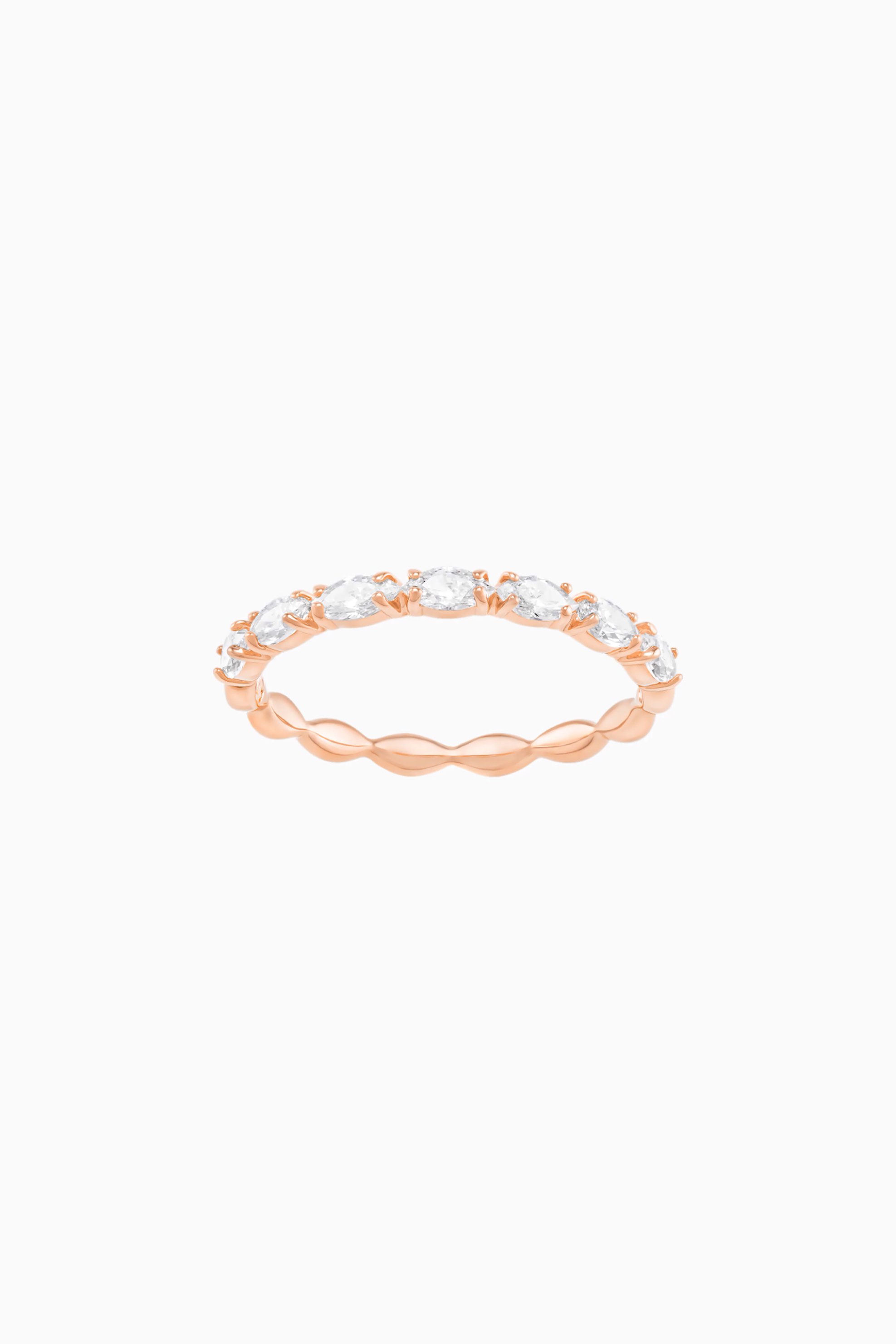 Swarovski Vittore Marquise Ring, White, Rose-gold tone plated - 5366576
