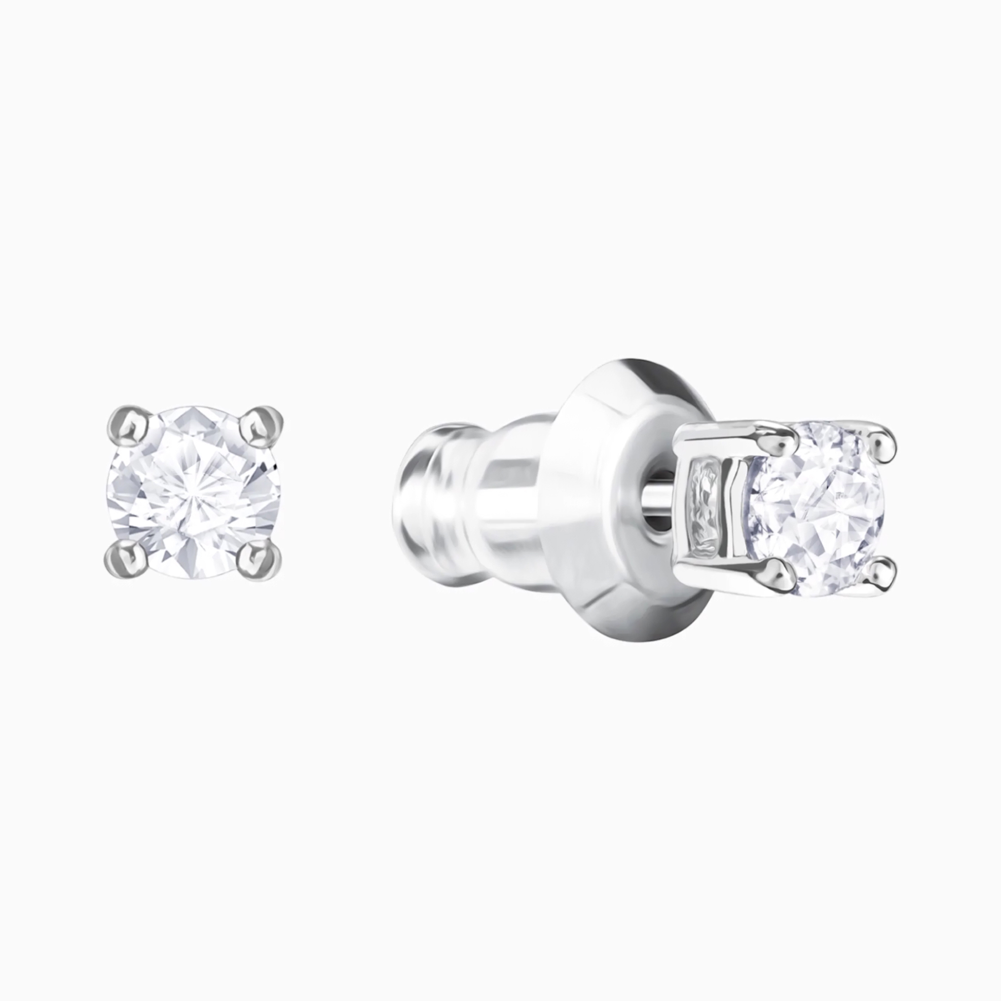 Swarovski Attract Round Pierced Earrings White Rhodium Plated - 5408436