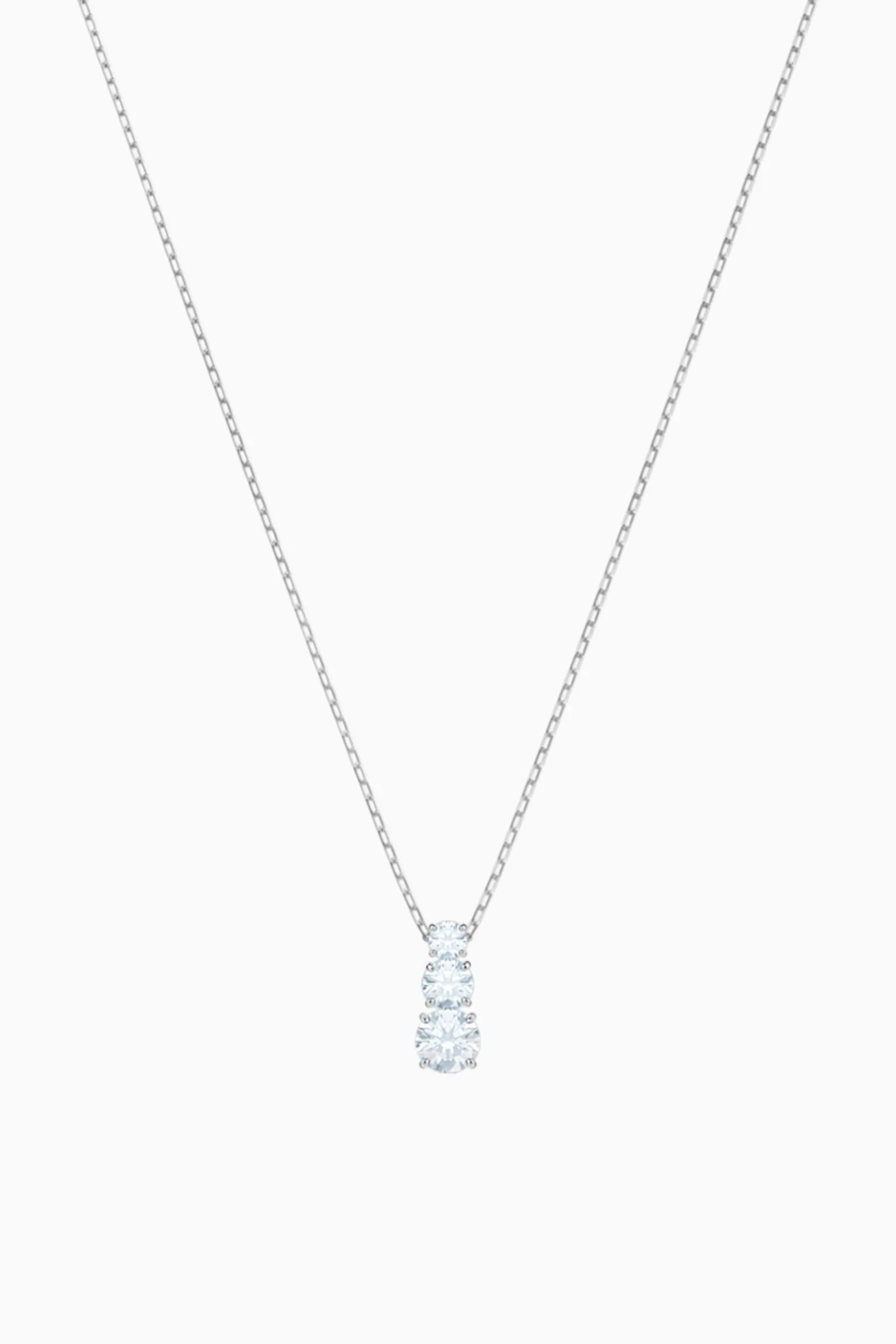 Swarovski Attract Trilogy Round Pendant, White, Rhodium plated - 5414970