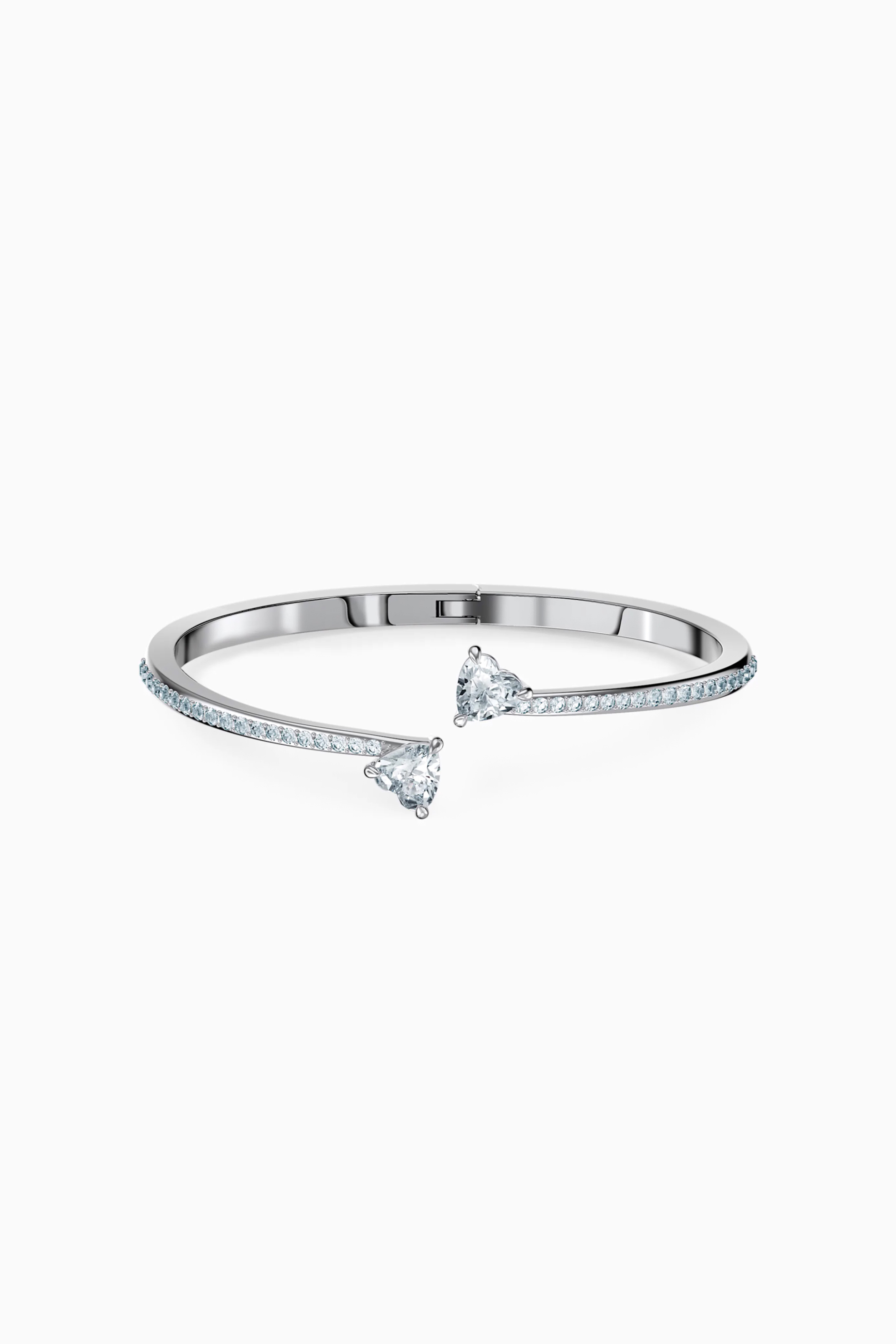 Swarovski Attract Soul Heart Bangle, White, Rhodium plated - 5518814