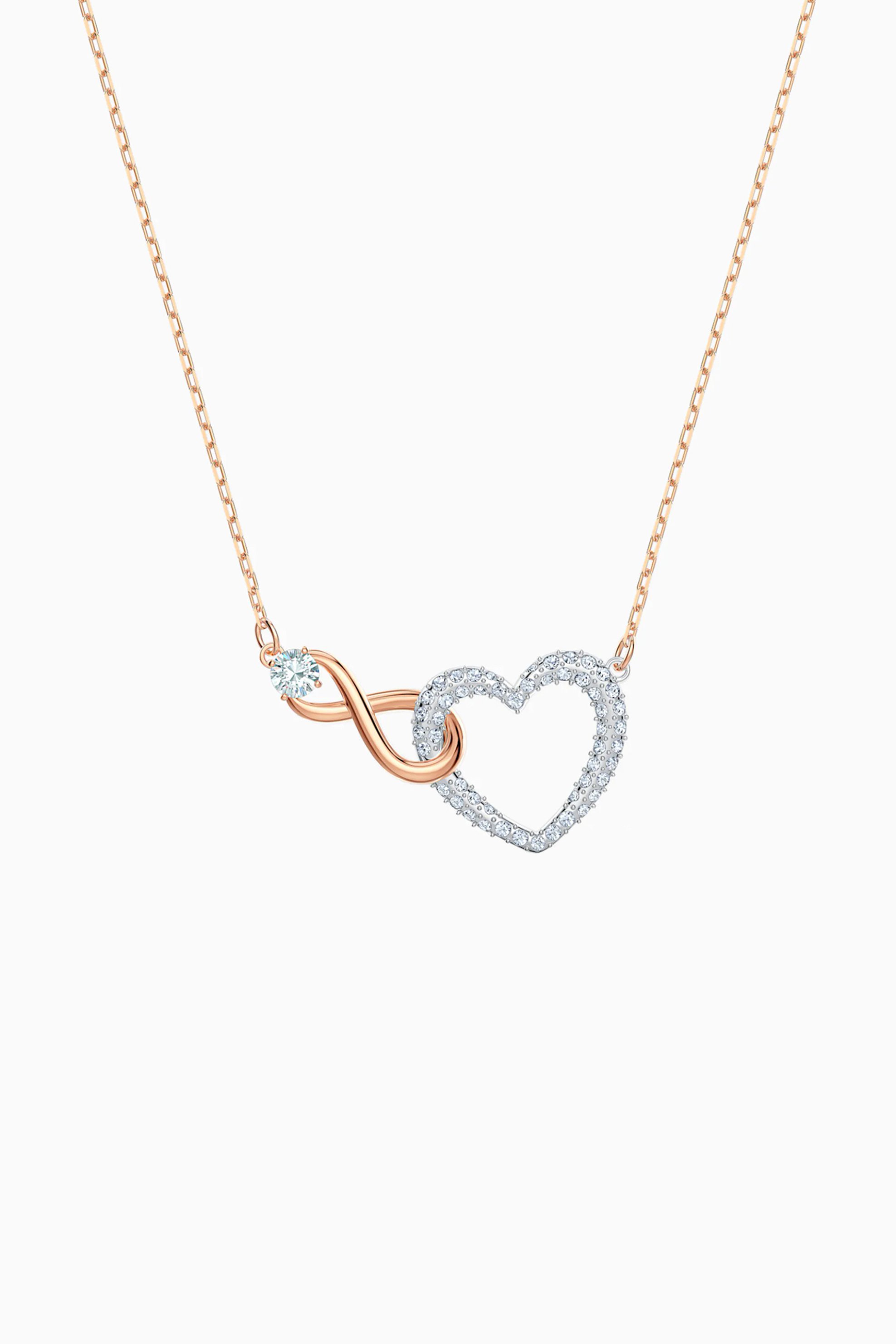 Swarovski Infinity Heart Necklace, White, Mixed metal finish - 5518865