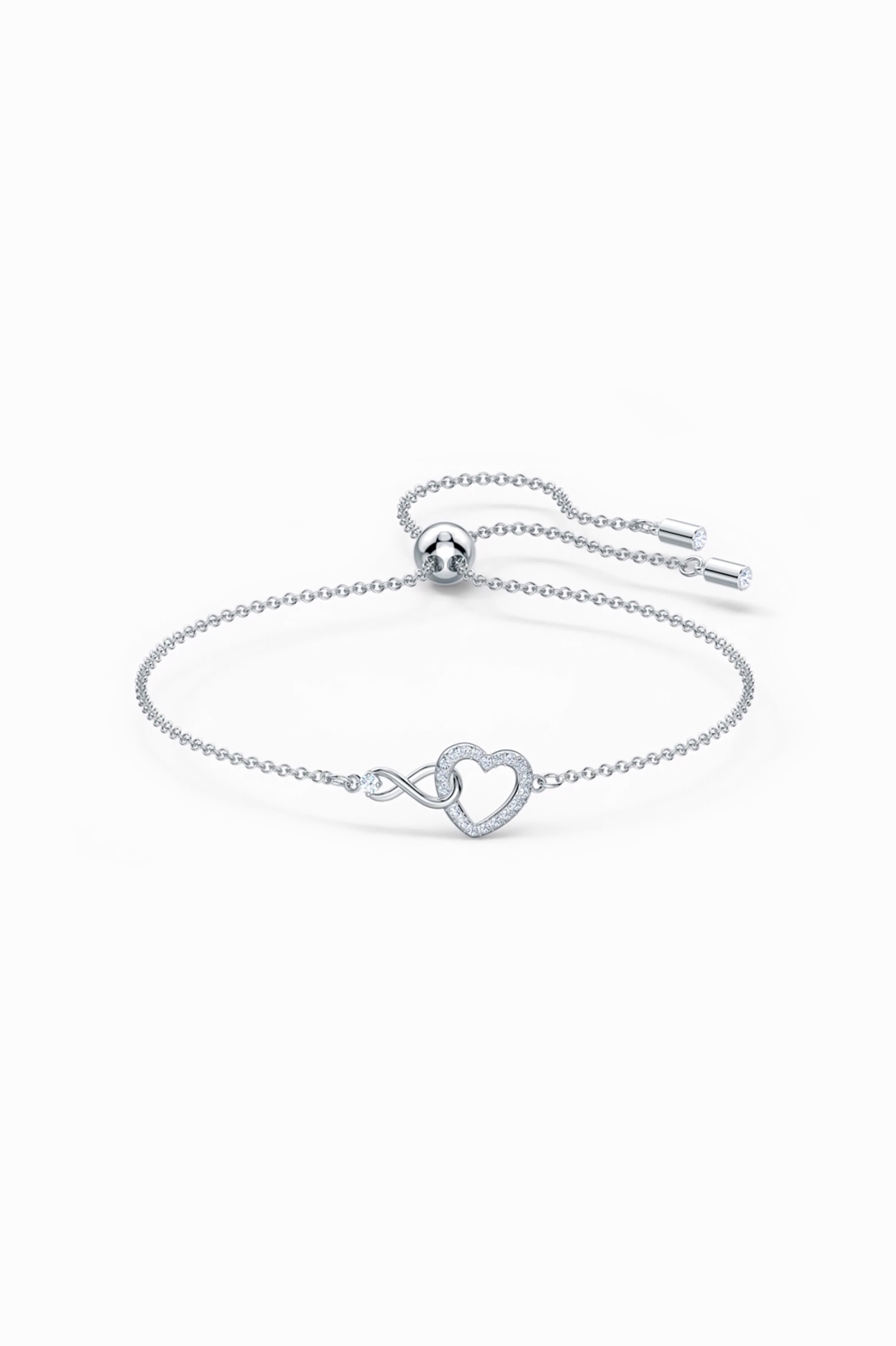 Swarovski Infinity Heart Bracelet, White, Rhodium plated - 5524421