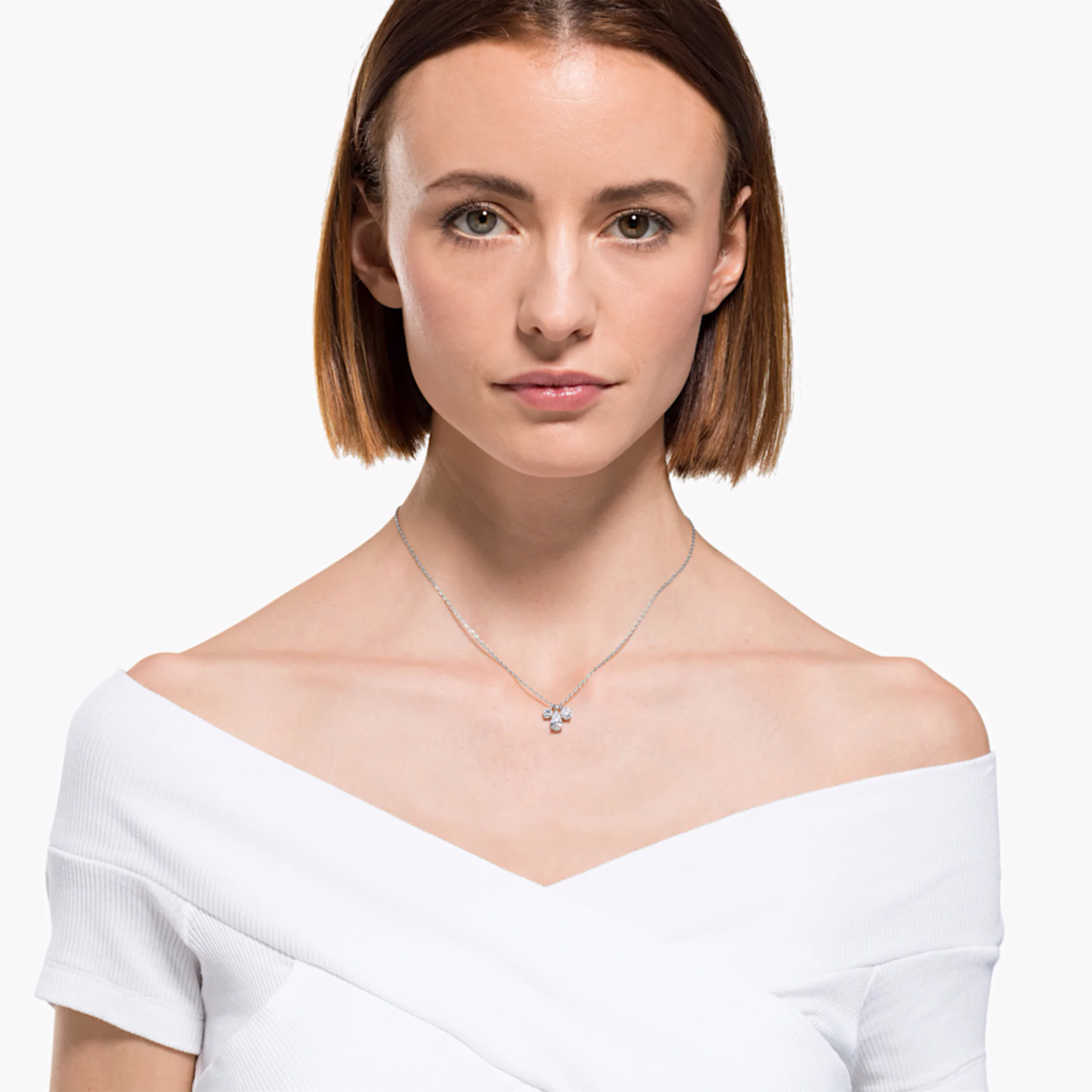 Swarovski Attract Cluster Pendant, White, Rhodium plated - 5571077 φωτογραφία