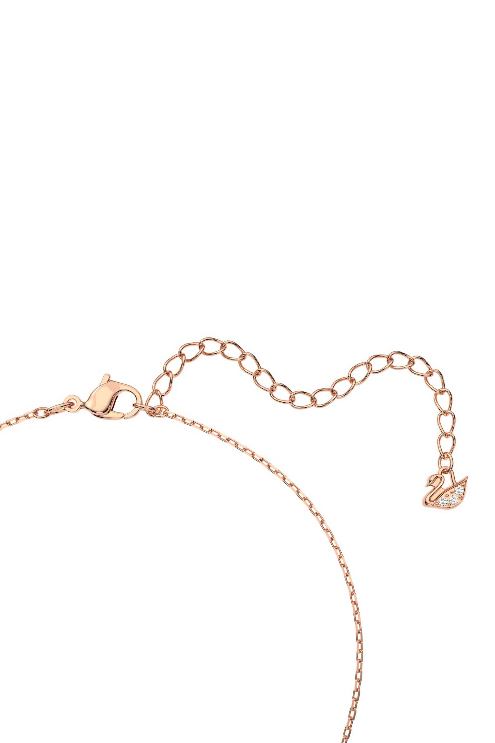 Swarovski Γυναικείο Κολιέ σε Σχήμα Υ Κύκνος Ροζ Επιμετάλλωση Χρυσαφί Τόνο Swan - 5473024