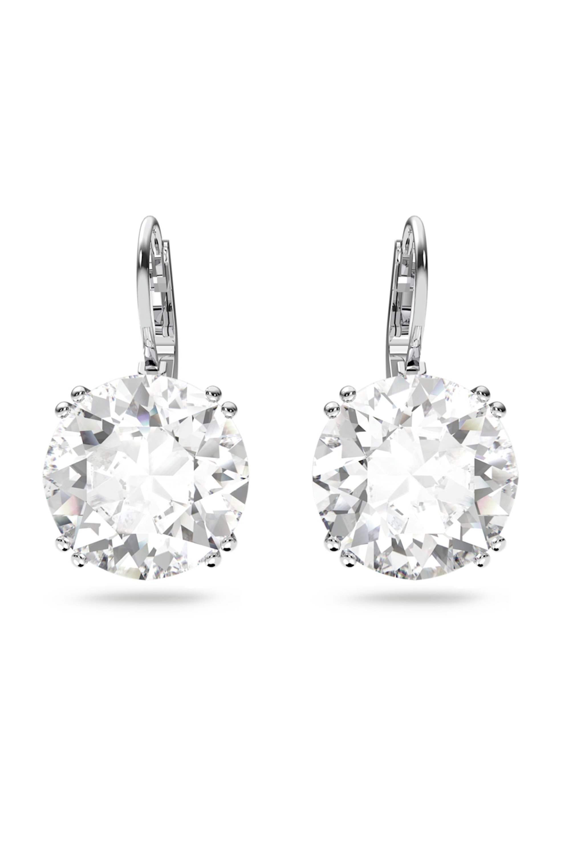 SWAROVSKI Swarovski γυναικεία σκουλαρίκια-σταγόνα οτρογγυλή κοπή, λευκά, επιμετάλλωση ροδίου "Millenia" - 5628351