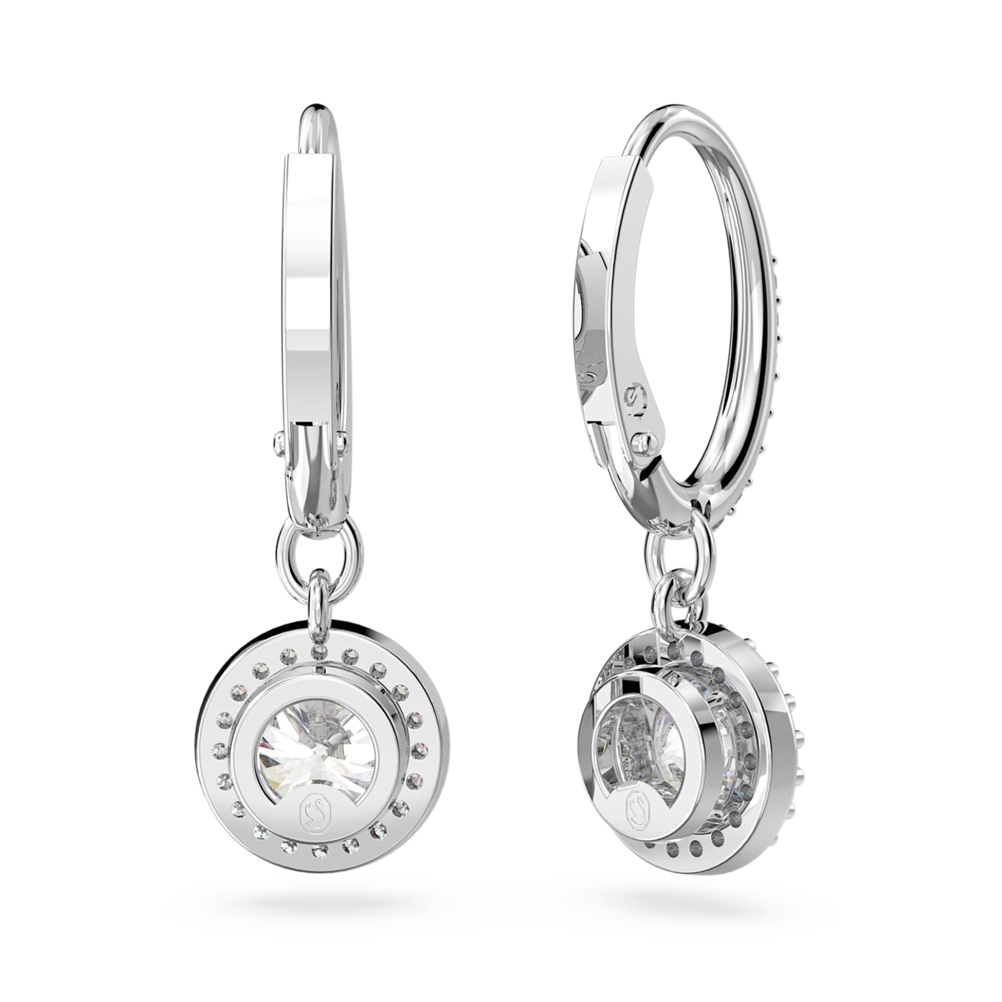 Swarovski Γυναικεία Σκουλαρίκια Σταγόνα Στρογγυλή Κοπή Pavé Λευκά Επιμετάλλωση Ροδίου Constella - 5636270