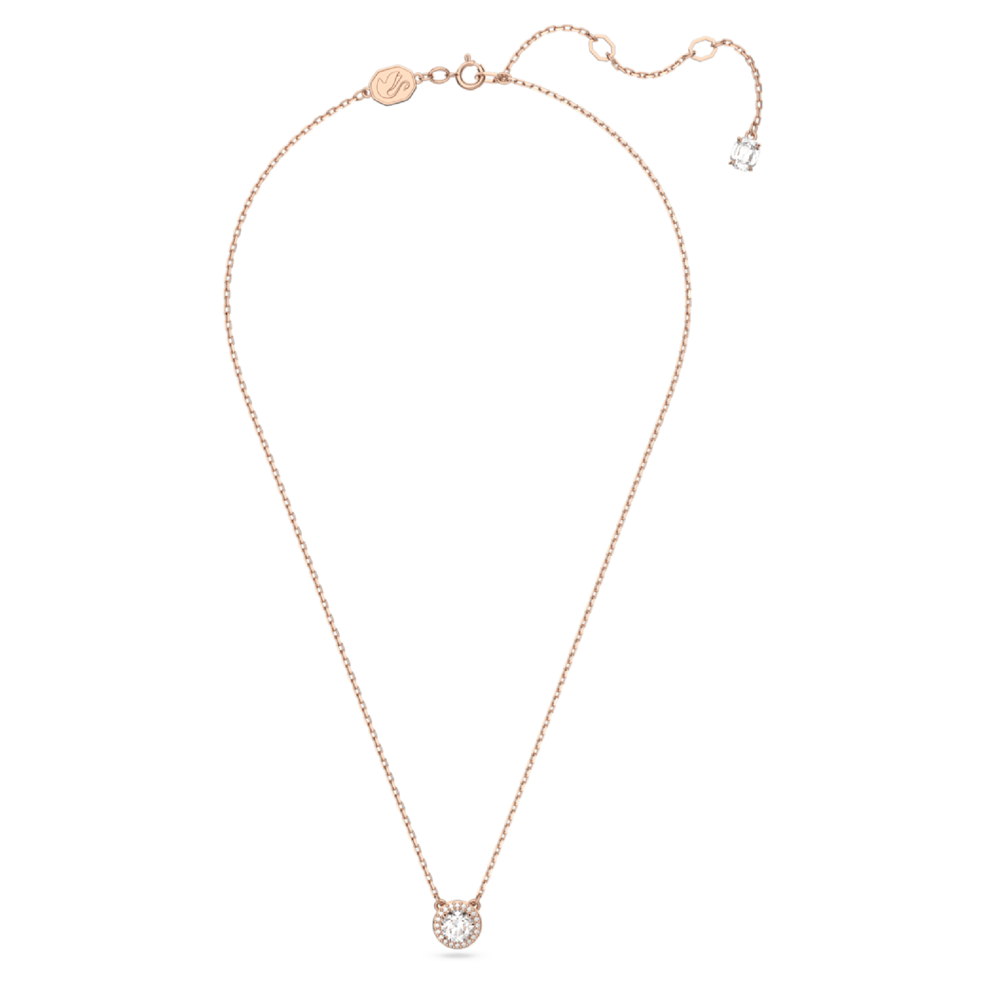 Swarovski γυναικείο μενταγιόν στρογγυλή κοπή, pavé, λευκό, επιμετάλλωση σε ροζ χρυσαφί τόνο "Constella" - 5636272 φωτογραφία