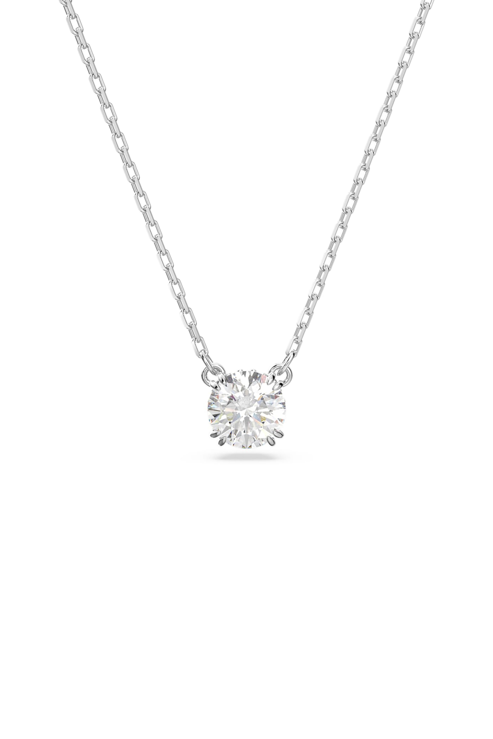 SWAROVSKI Swarovski γυναικείο μενταγιόμ στρογγυλή κοπή, λευκό, επιμετάλλωση ροδίου "Constella" - 5636706