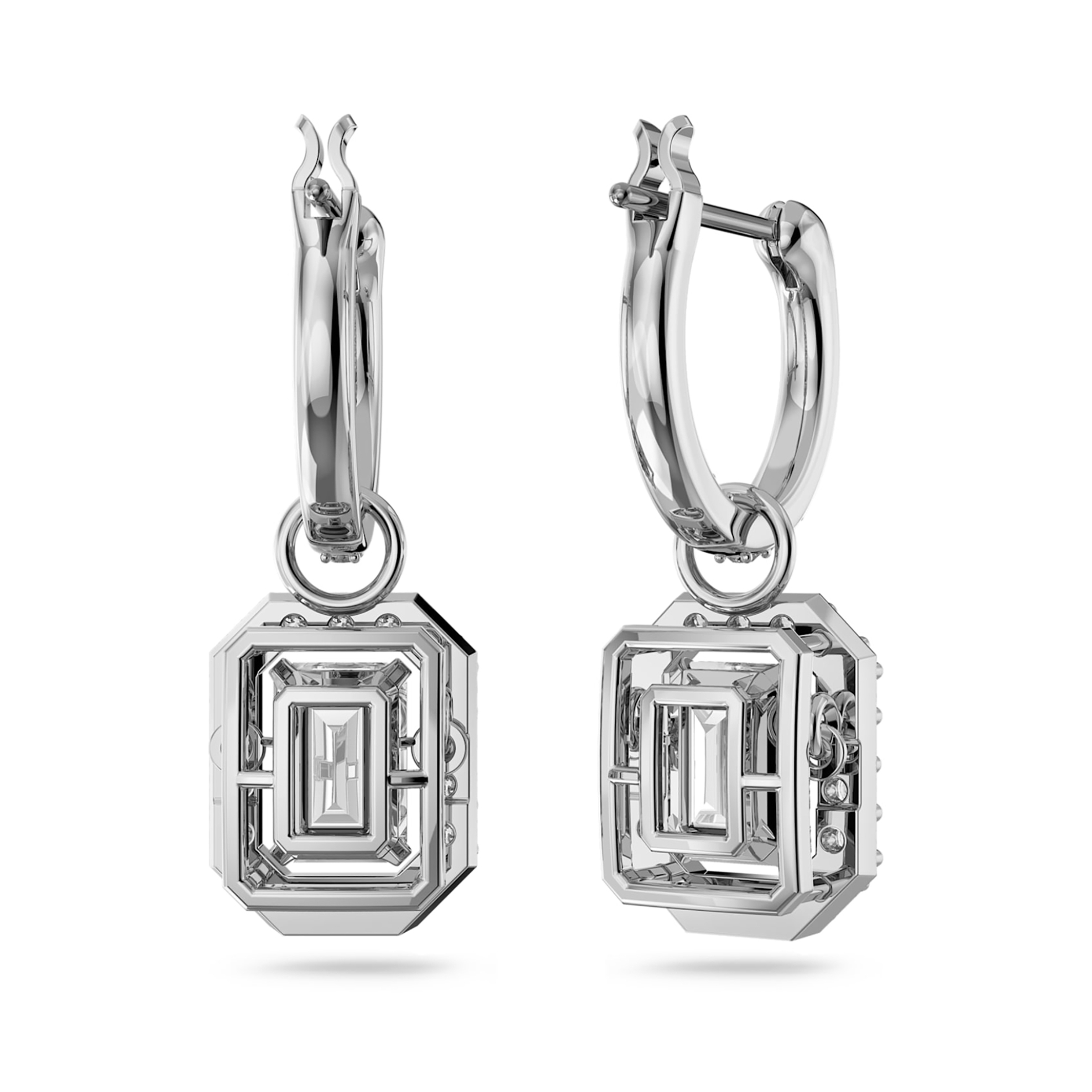 Swarovski Γυναικεία Σκουλαρίκια-Σταγόνα με Οκταγωνική Κοπή Λευκά Επιμετάλλωση Ροδίου Millenia - 5638495