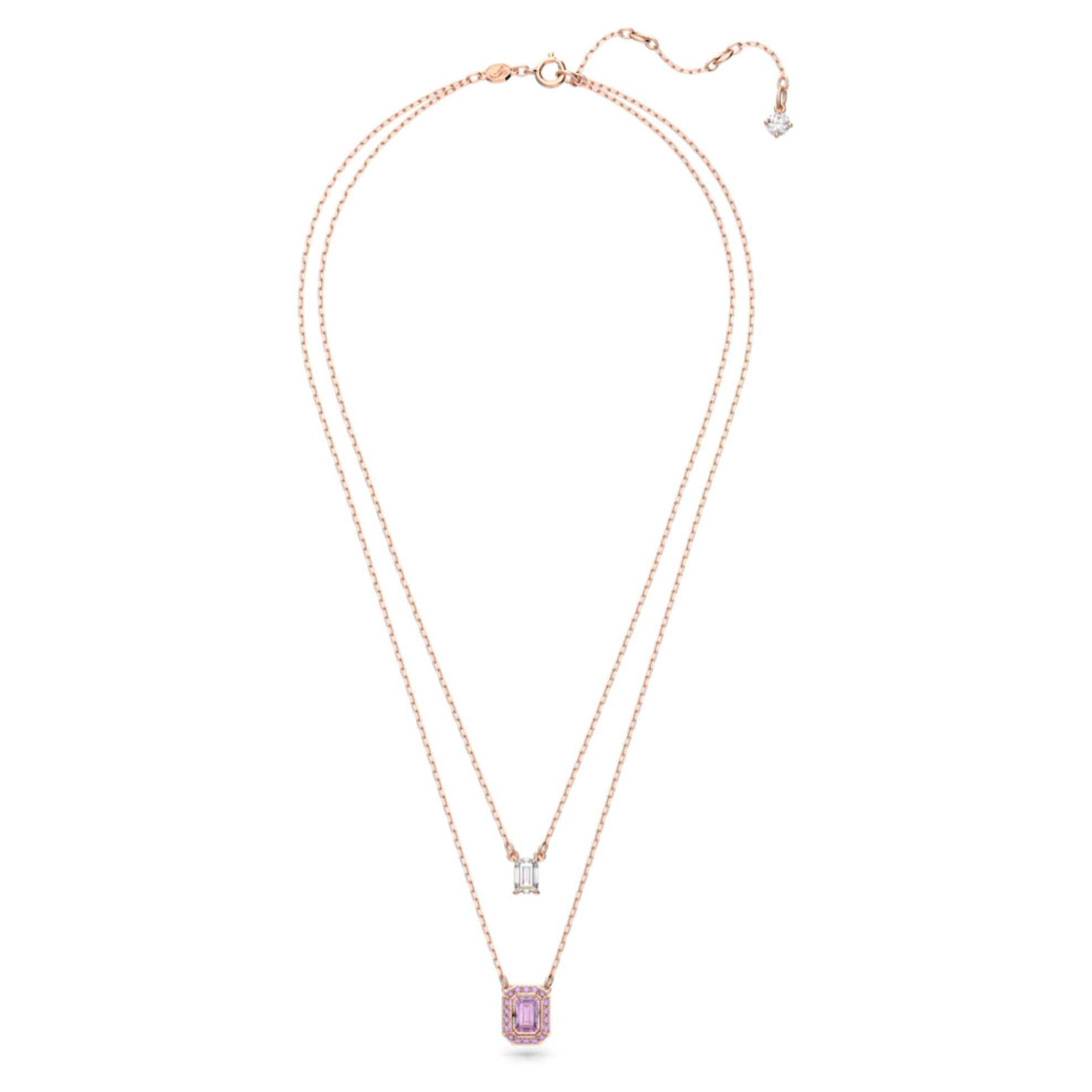 SWAROVSKI Swarovski διπλό κολιέ οκταγωνική κοπή, επιμετάλλωση σε ροζ χρυσαφί τόνο "Millenia" - 5640558 - 3