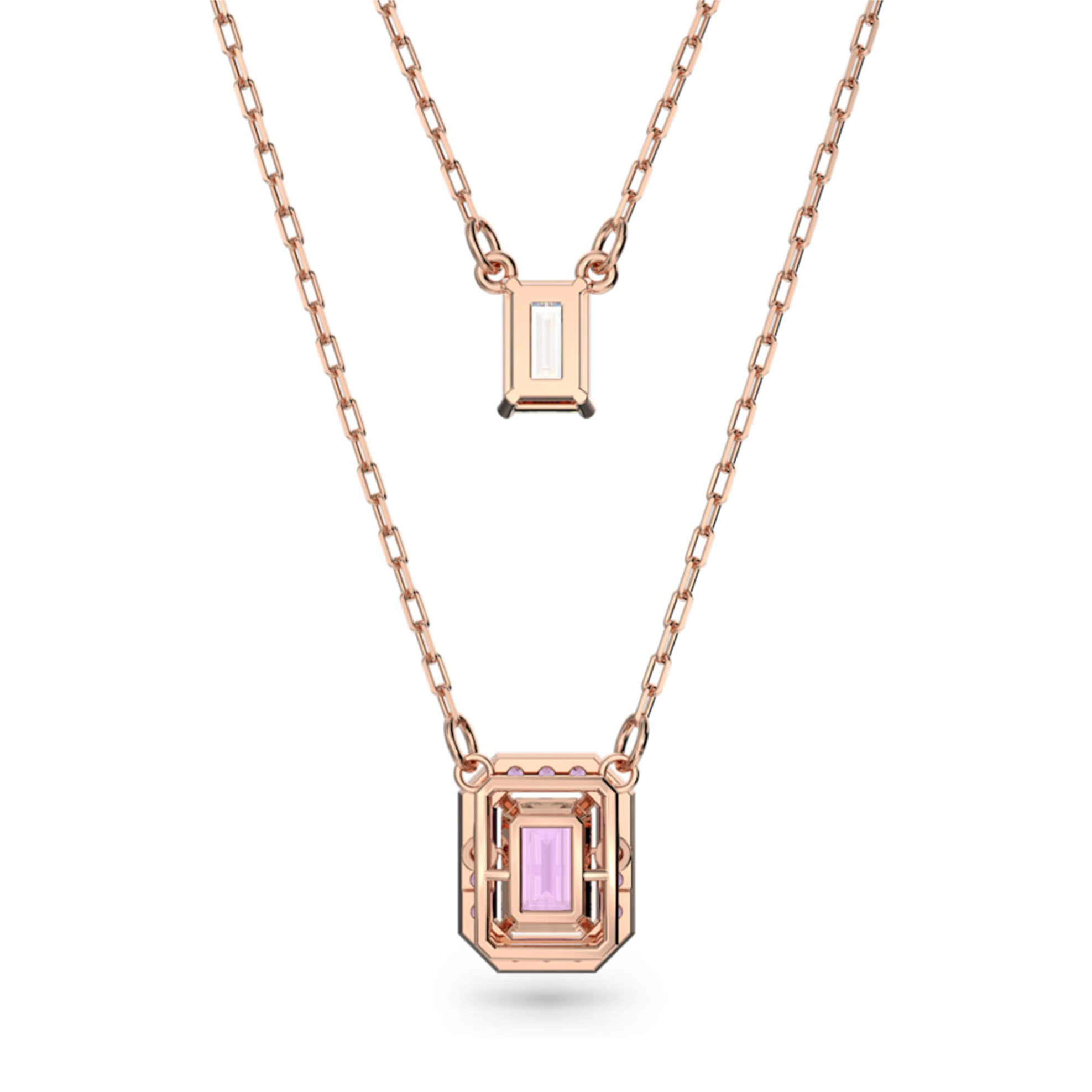 Swarovski Διπλό Κολιέ Οκταγωνική Κοπή Επιμετάλλωση σε Ροζ Χρυσαφί Τόνο Millenia - 5640558
