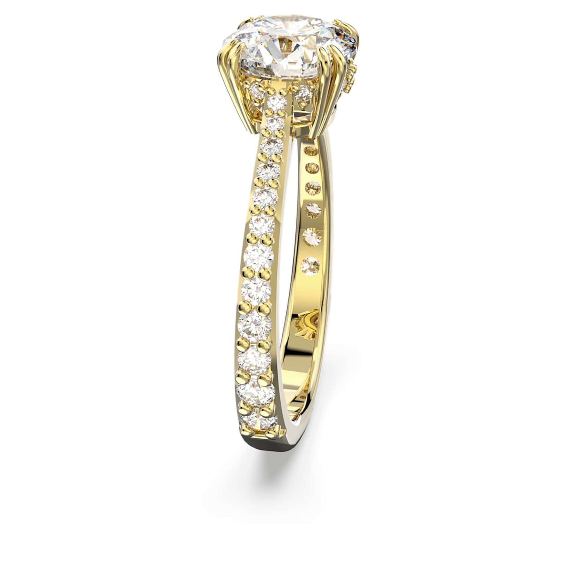 Swarovski Γυναικείο Δαχτυλίδι Κοκτέιλ Κοπή Princess Pavé Λευκό Επιμετάλλωση σε Χρυσαφί Τόνο Constella - 5642621