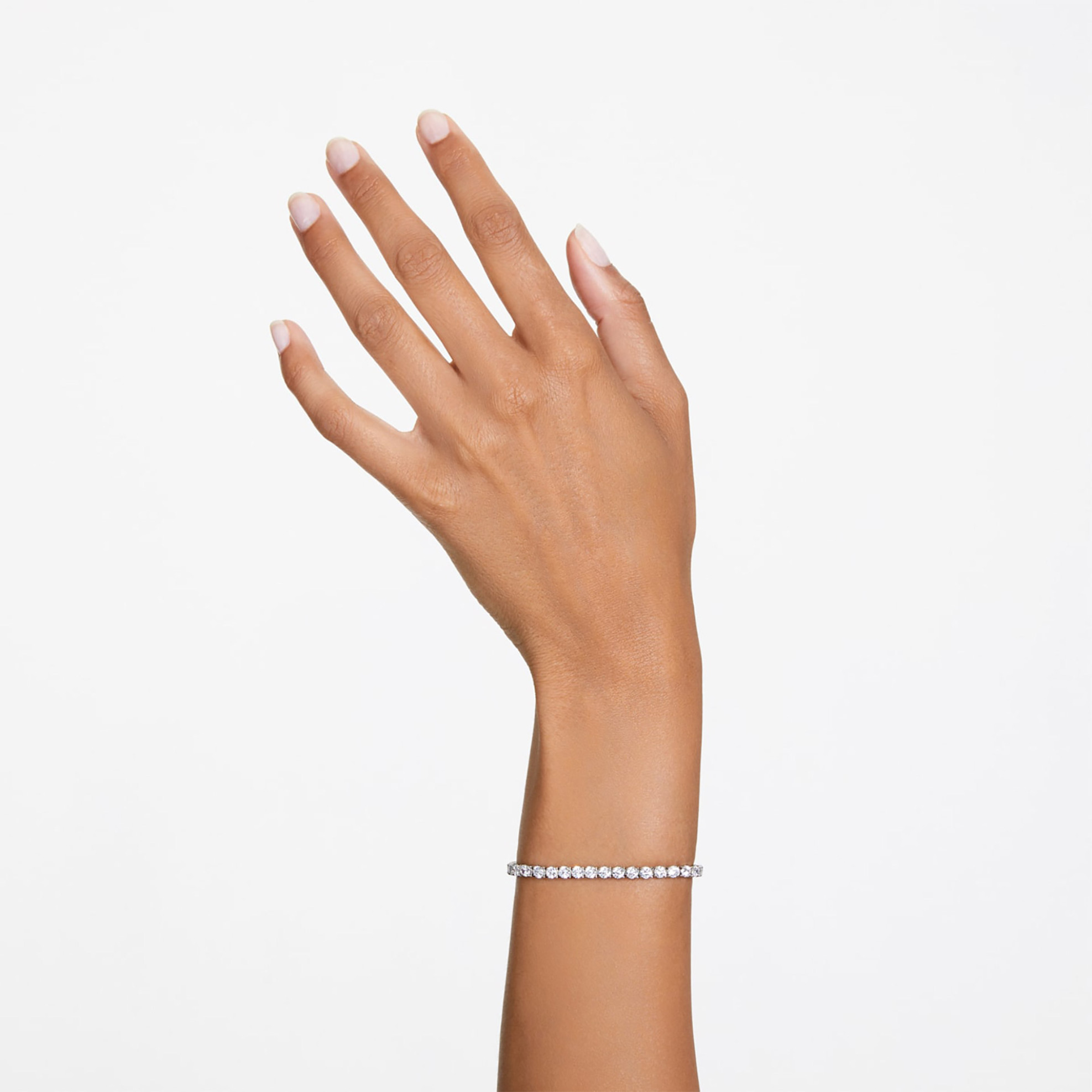 Swarovski γυναικείο βραχιόλι στρογγυλό κόψιμο, μικρό, λευκό, ρόδιο 
