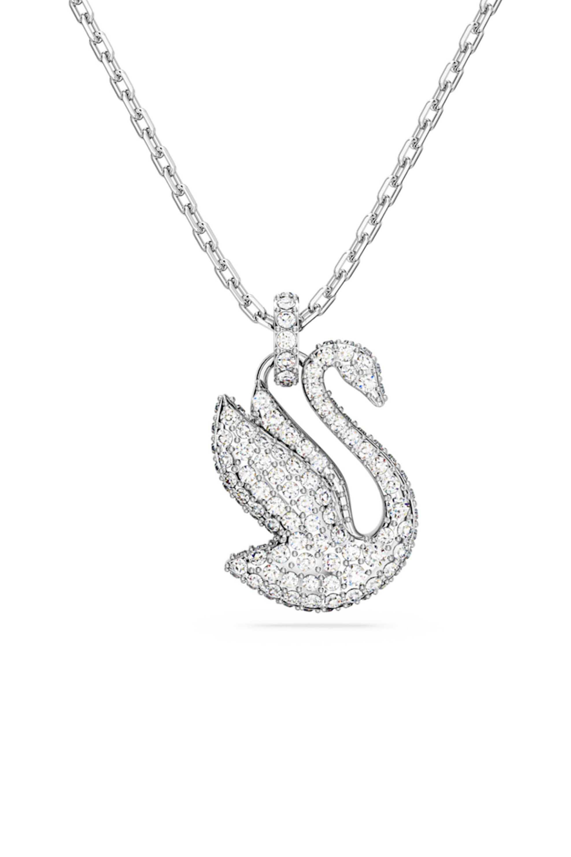 Swarovski γυναικείο μενταγιόν Iconic Swan Κύκνος, Mεσαίο, Λευκό, Επιμετάλλωση ροδίου - 5647872