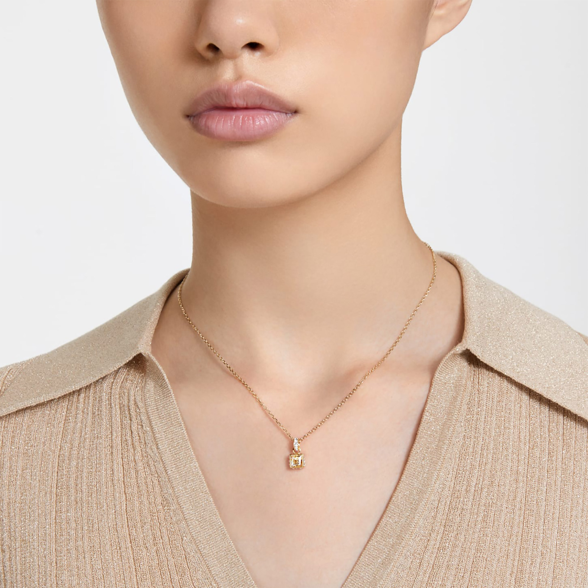 Swarovski γυναικείο μενταγιόν τετράγωνη κοπή, κίτρινο, επιμετάλλωση σε χρυσαφί τόνο "Stilla" - 5648749 φωτογραφία