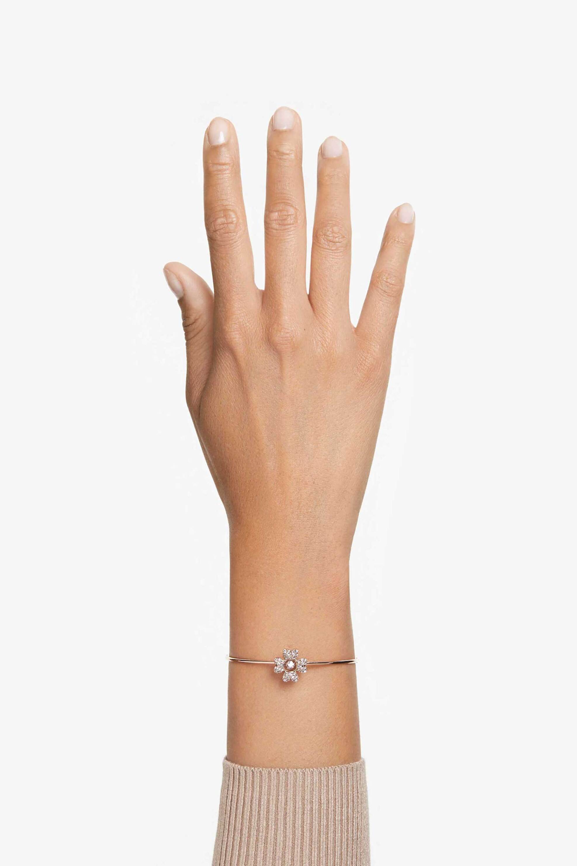 Swarovski Γυναικείο Βραχιόλι Τριφύλλι Λευκό Επιμετάλλωση σε Ροζ Χρυσαφί Τόνο Idyllia - 5674487