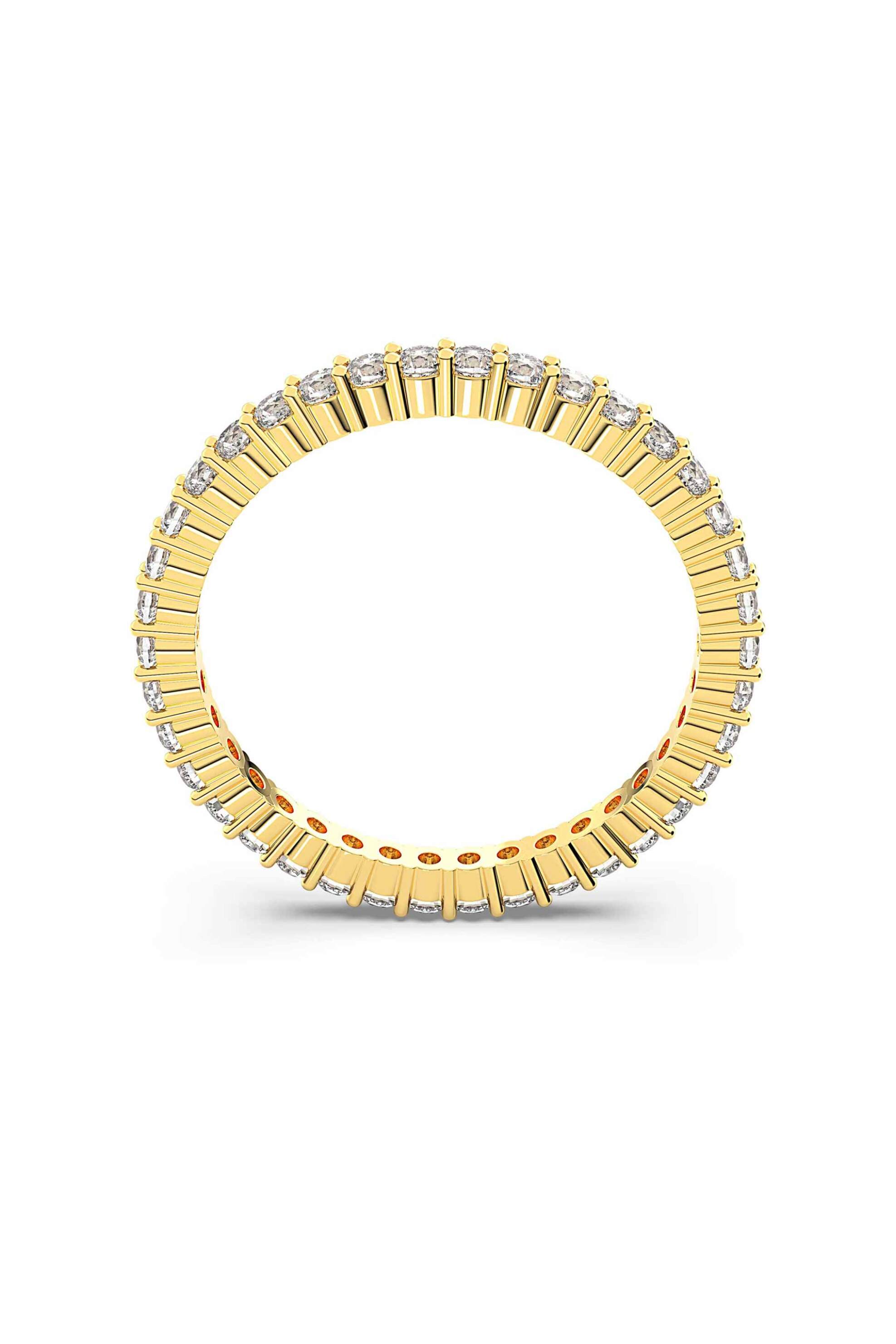 Swarovski γυναικείο δαχτυλίδι στρογγυλή κοπή, λευκό, φινίρισμα σε χρυσό τόνο "Matrix Vittore" (55) - 5655703 φωτογραφία