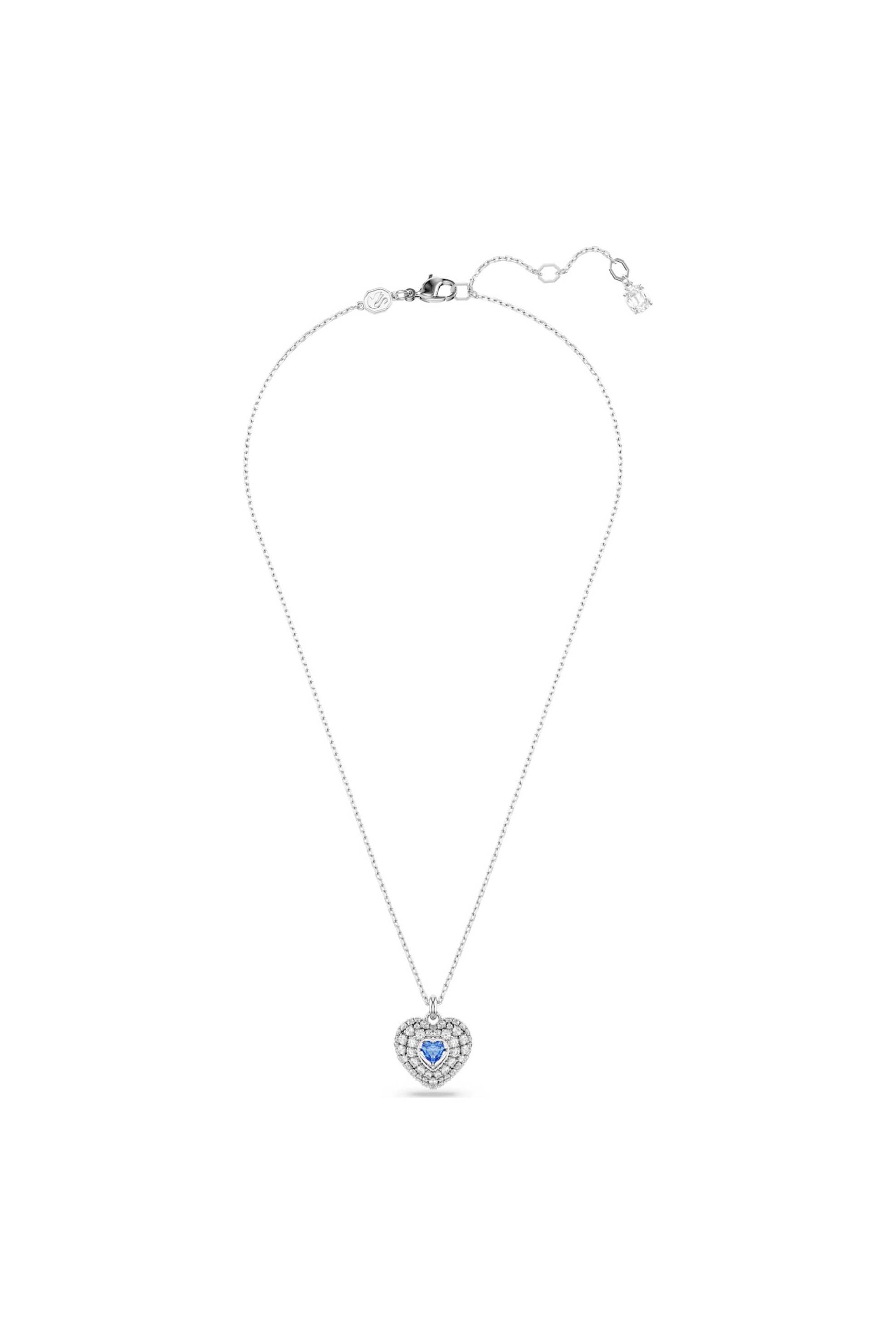 Swarovski γυναικείο μενταγιόν καρδιά, μπλε, επιμετάλλωση ροδίου "Idyllia" - 5680403 φωτογραφία