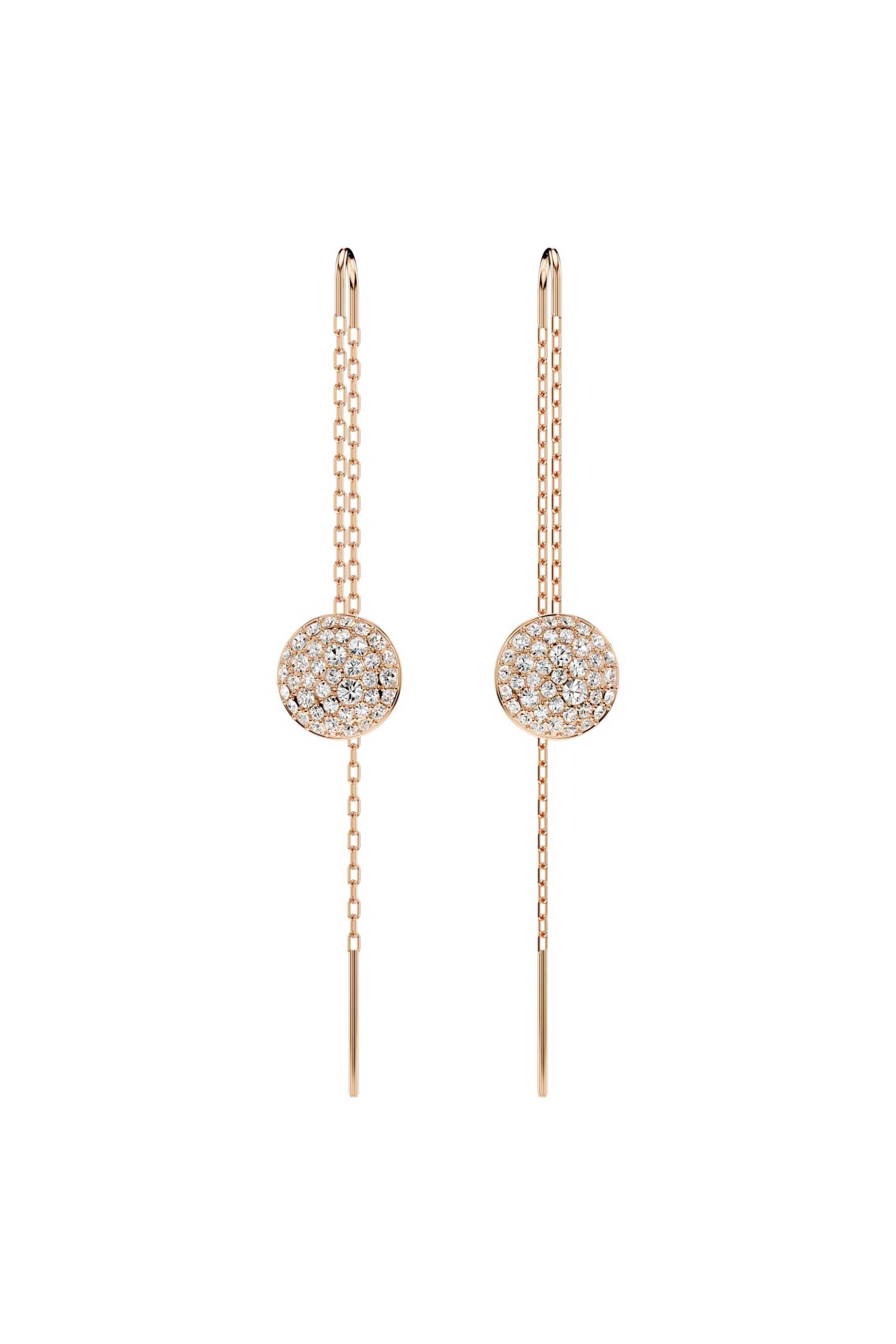 SWAROVSKI Swarovski γυναικεία σκουλαρίκια-σταγόνα λευκά, επιμετάλλωση σε ροζ χρυσαφί τόνο "Sublima" - 5689427