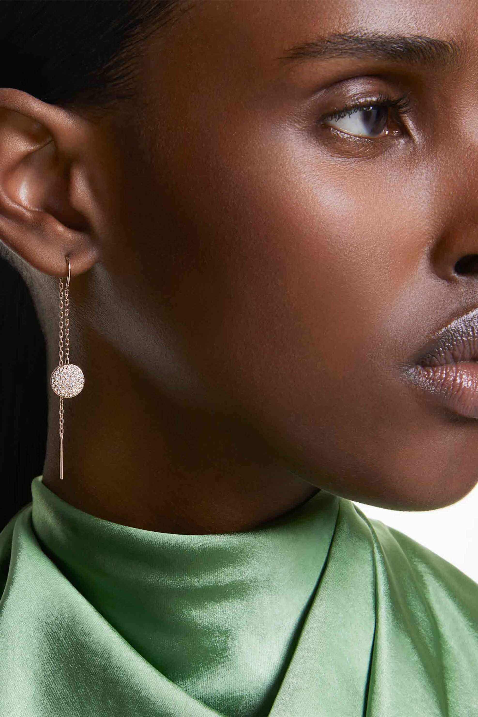 Swarovski Γυναικεία Σκουλαρίκια-Σταγόνα Λευκά Επιμετάλλωση σε Ροζ Χρυσαφί Τόνο Sublima - 5689427