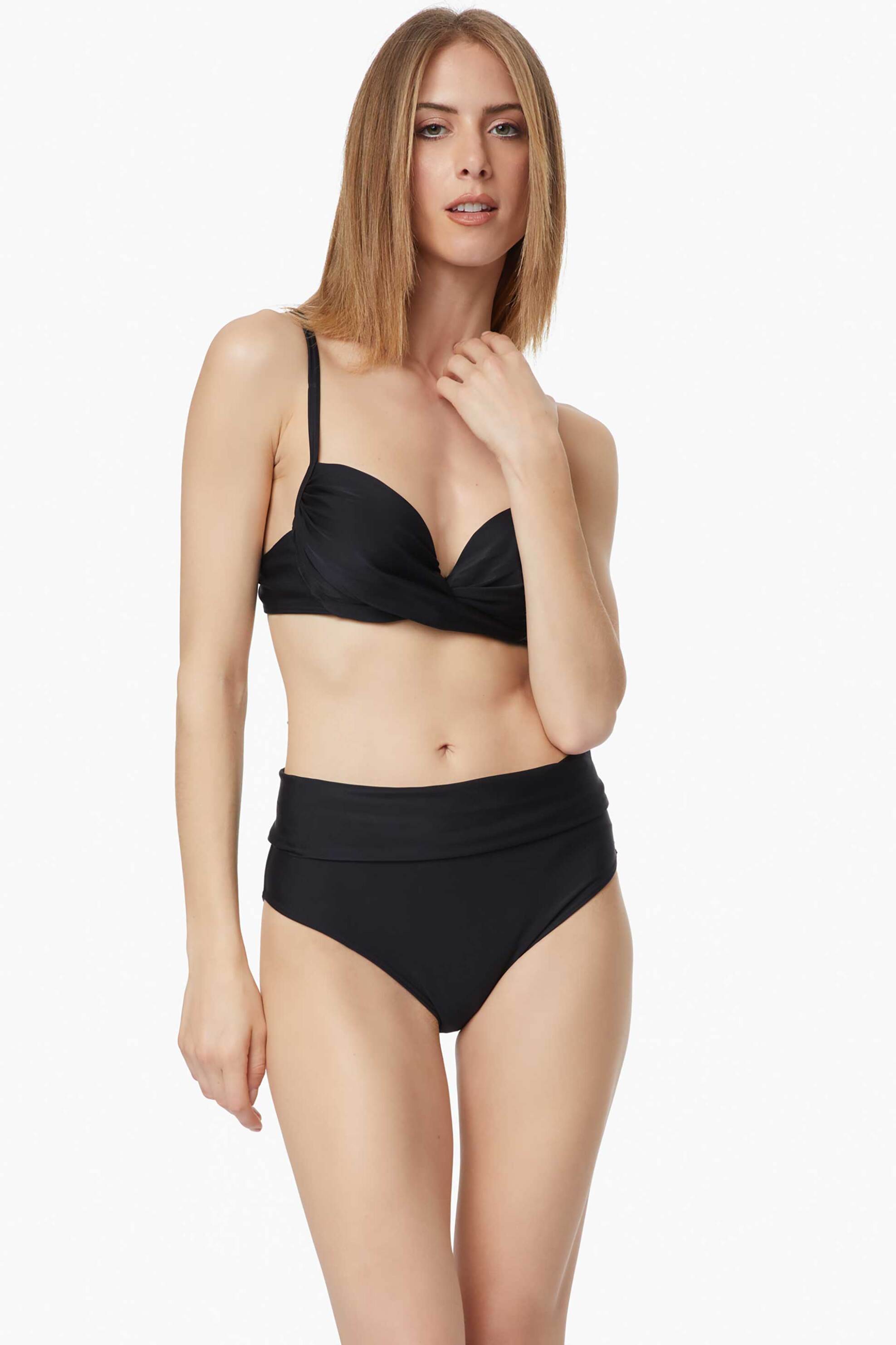 MINERVA Minerva γυναικείο μαγιό μπικίνι σλιπ ψηλόμεσο "Rio Basic Full" - 90-90334-003-045 Μαύρο