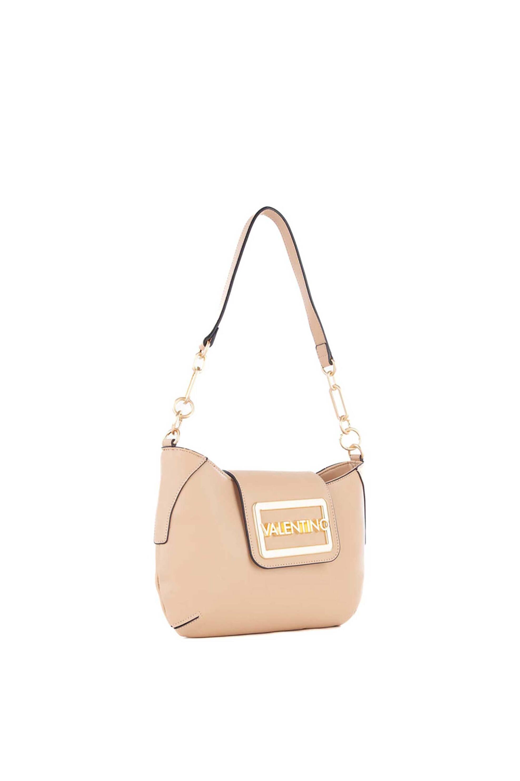 Valentino γυναικεία τσάντα χειρός μονόχρωμη με μεταλλικό λογότυπο "Princesa" - 56KVBS7R102/PRI Μπεζ φωτογραφία
