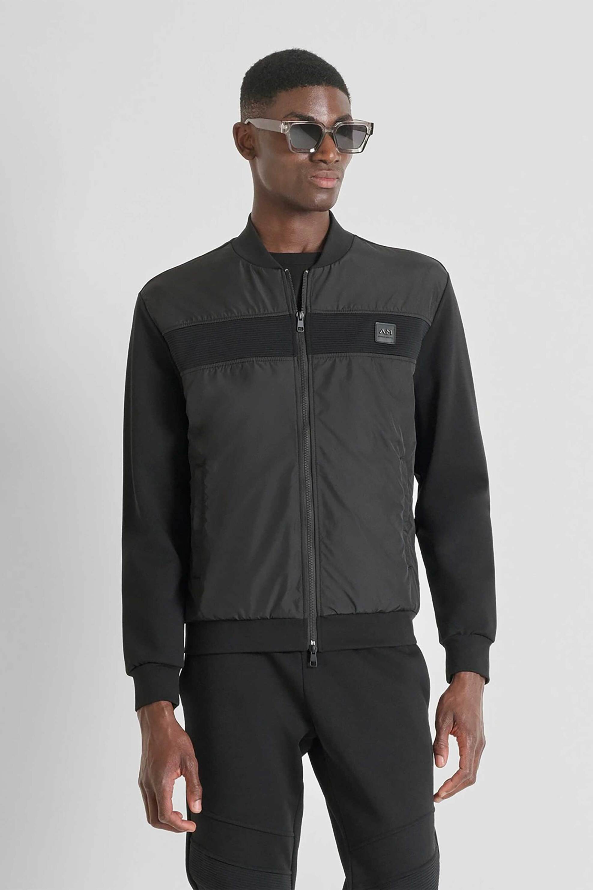 ANTONY MORATO Antony Morato ανδρικό jacket με υφάσματα σε αντίθεση Slim Fit - FL01083FA150168 Μαύρο