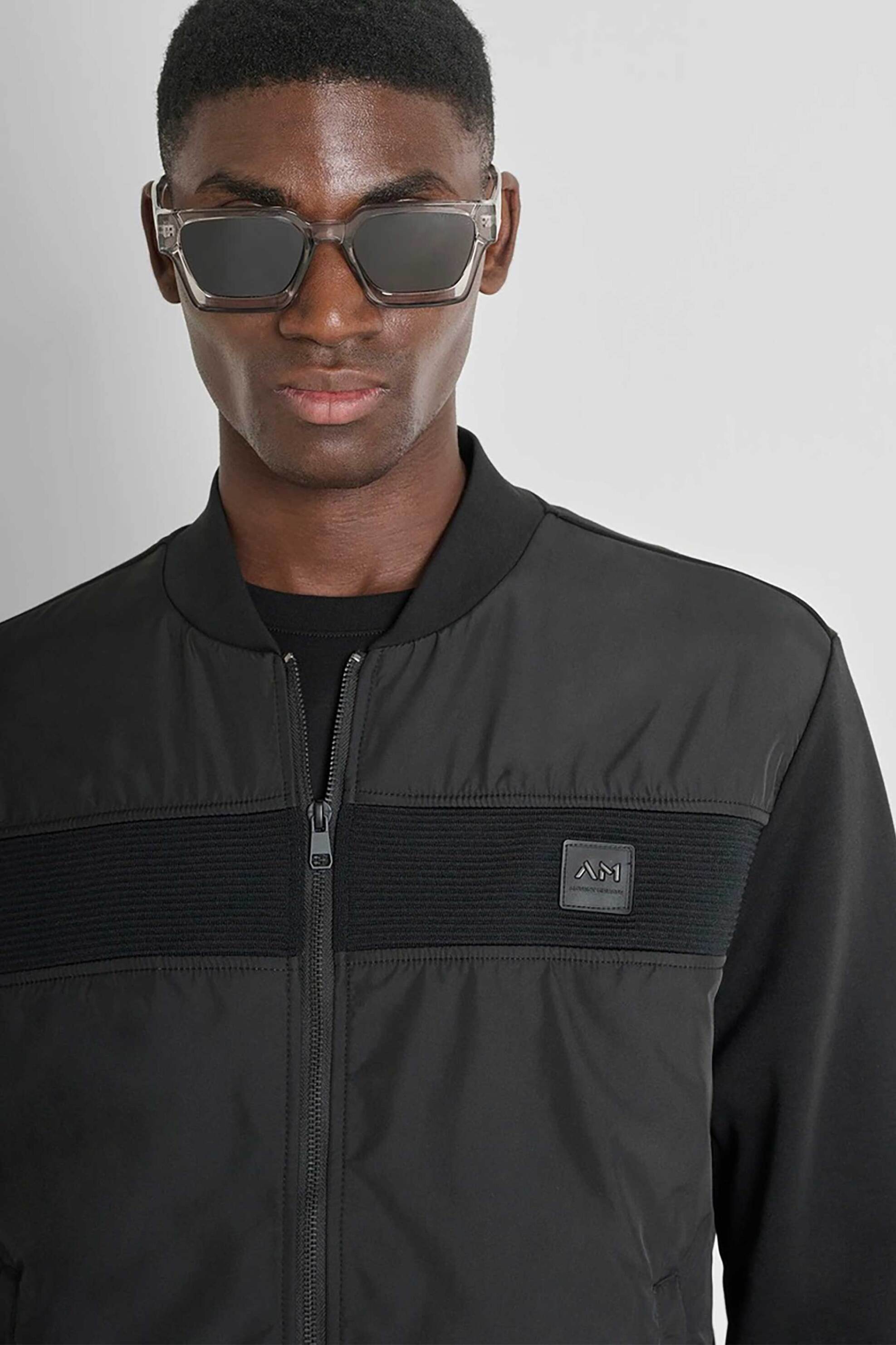 Antony Morato ανδρικό jacket με υφάσματα σε αντίθεση Slim Fit - FL01083FA150168 Μαύρο φωτογραφία